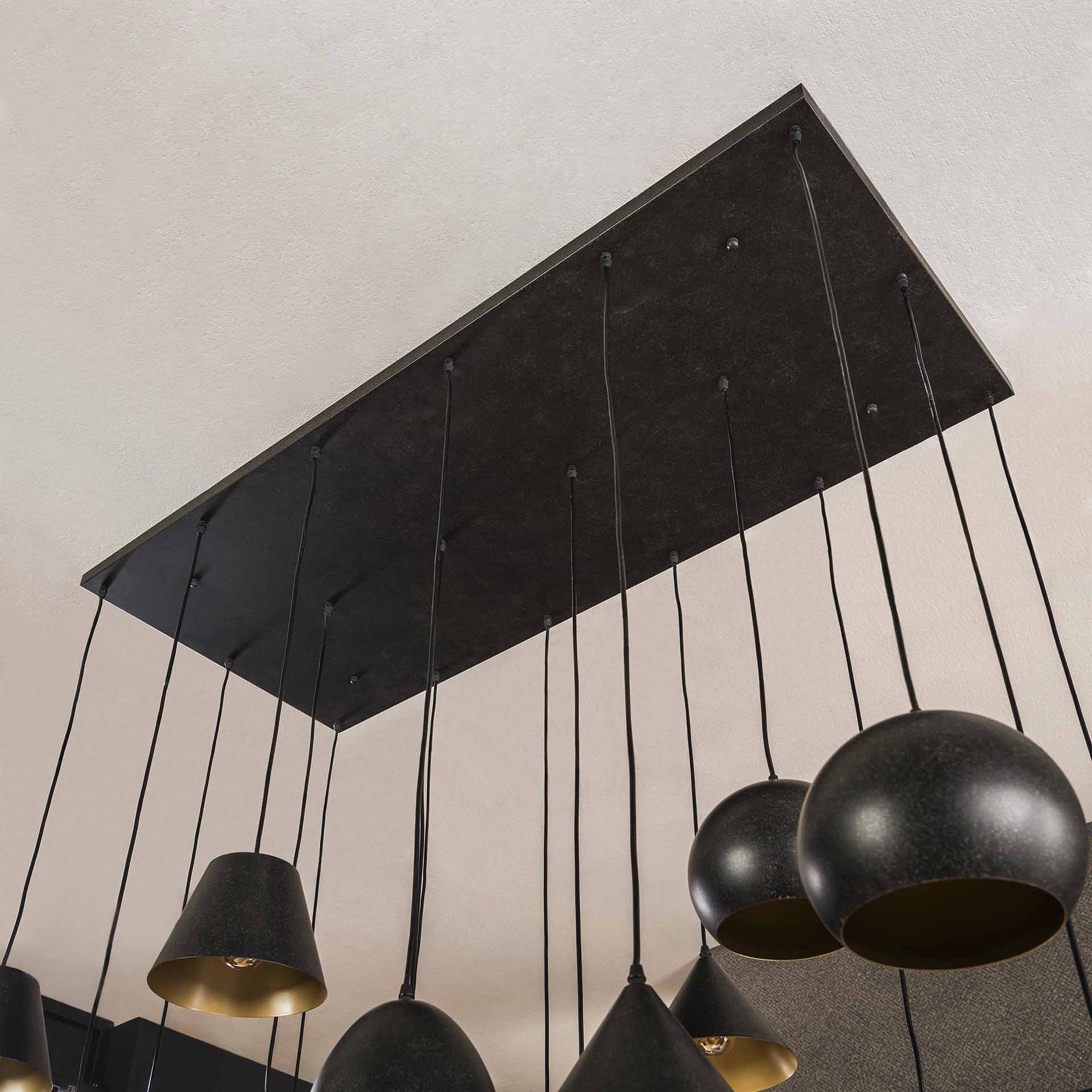 Hanglamp Thalia - 18-lichts - Zwart - Metaal