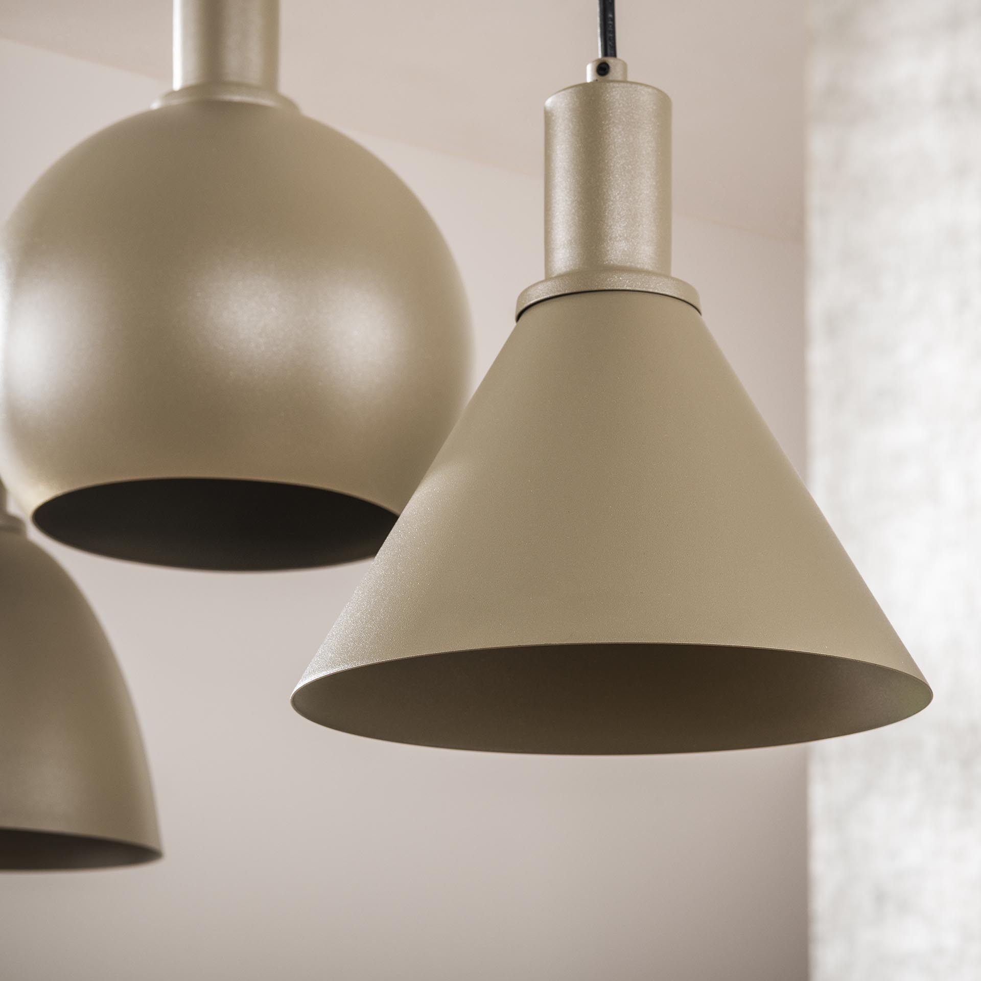 Hanglamp Lumeo - 5-lichts - Beige - Metaal