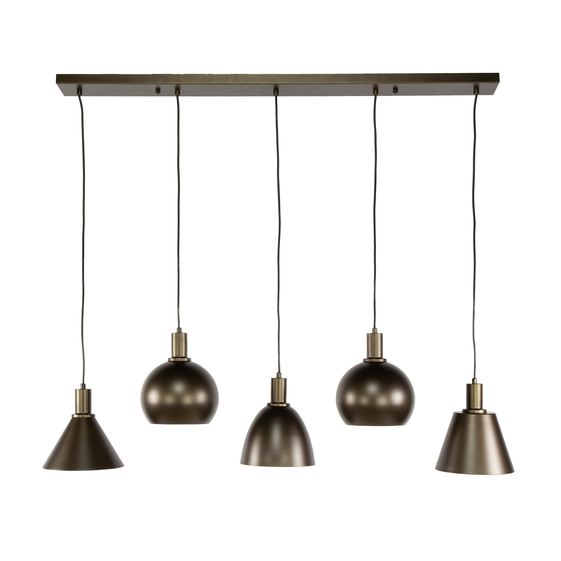 Hanglamp Lumeo - 5-lichts - Brons - Metaal