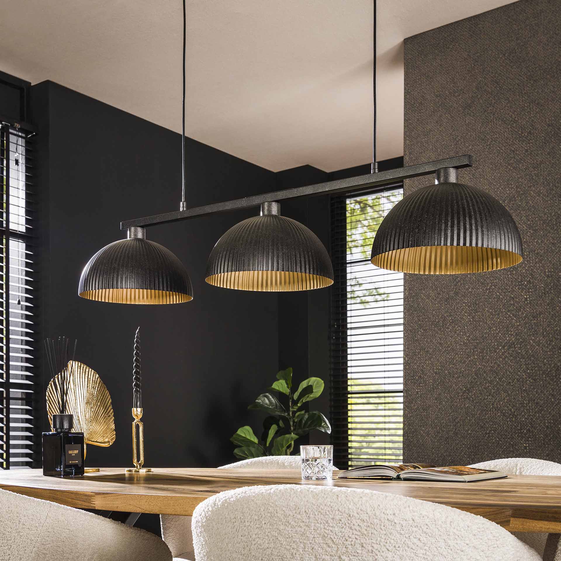 Hanglamp Calista - 3-lichts - Zwart - Metaal