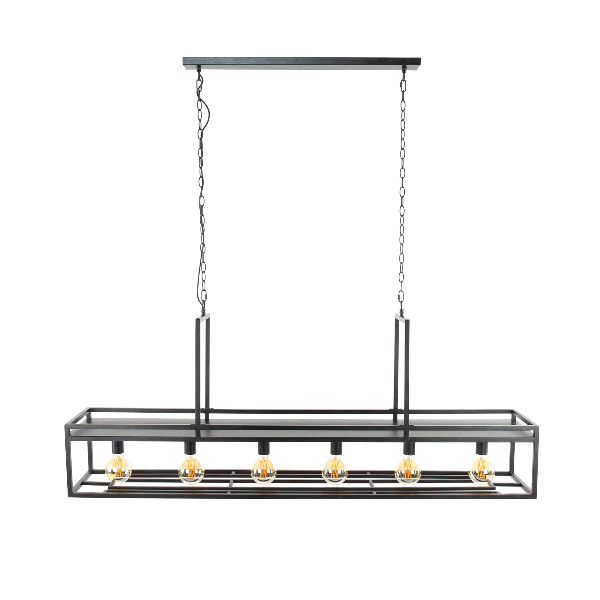 Hanglamp Hugo - 6-lichts - Antraciet - Metaal