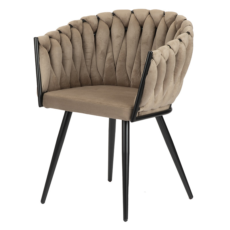 Eetkamerstoel Kristy - Taupe - Velvet