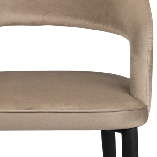 Eetkamerstoel Zara - Taupe - Velvet