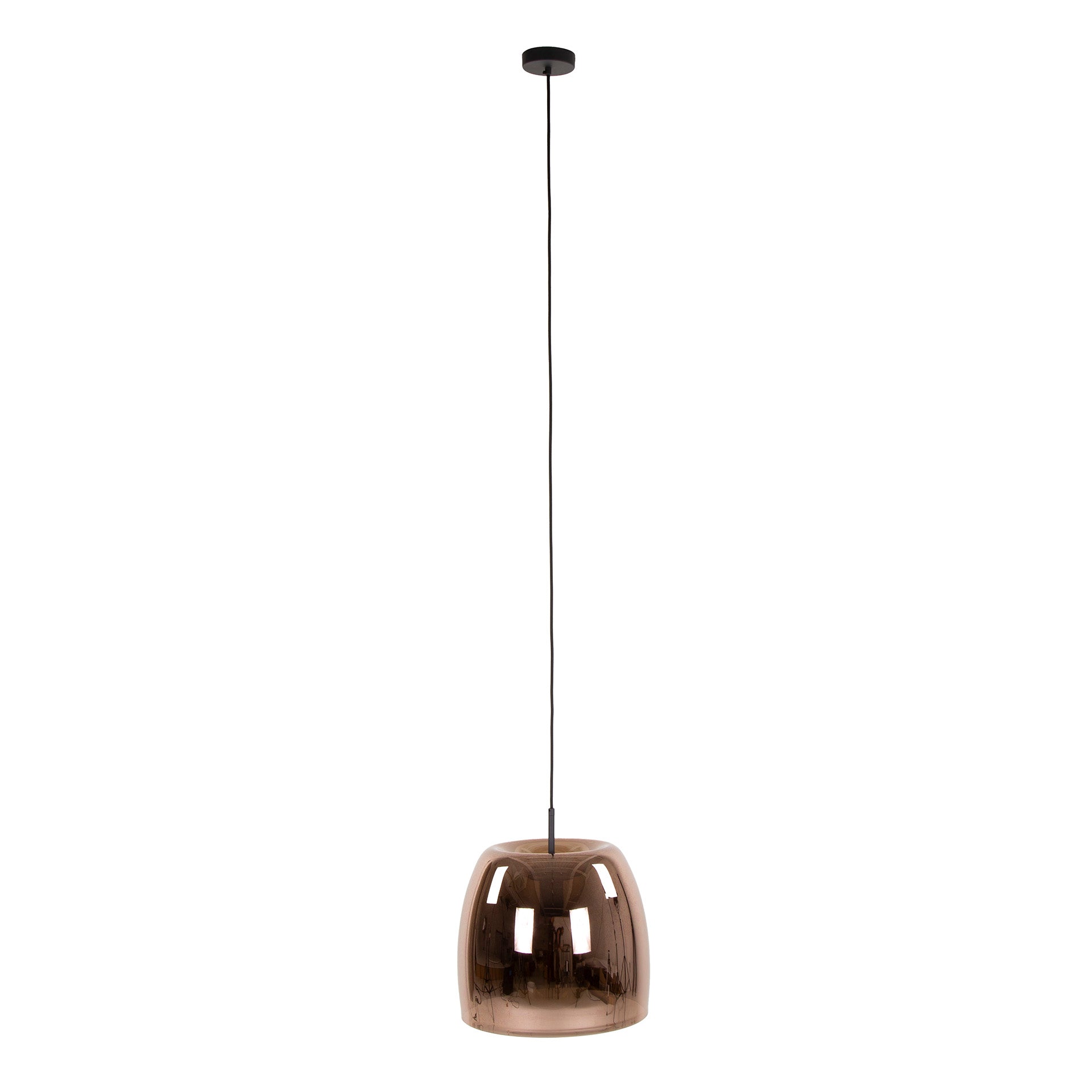 Hanglamp Lunaris - 1-lichts - Koper - Glas