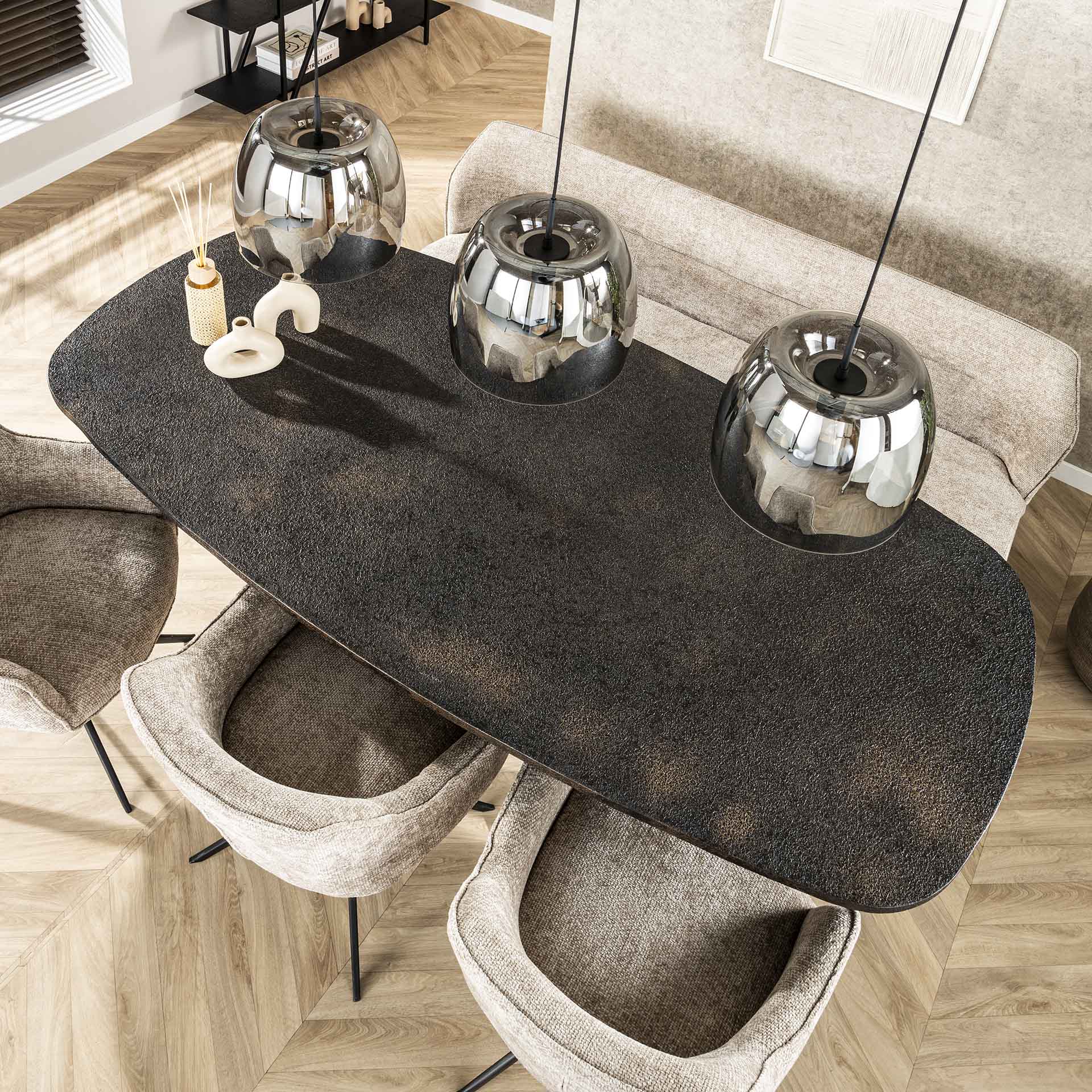 Hanglamp Lunaris - 3-lichts - Smoke - Glas