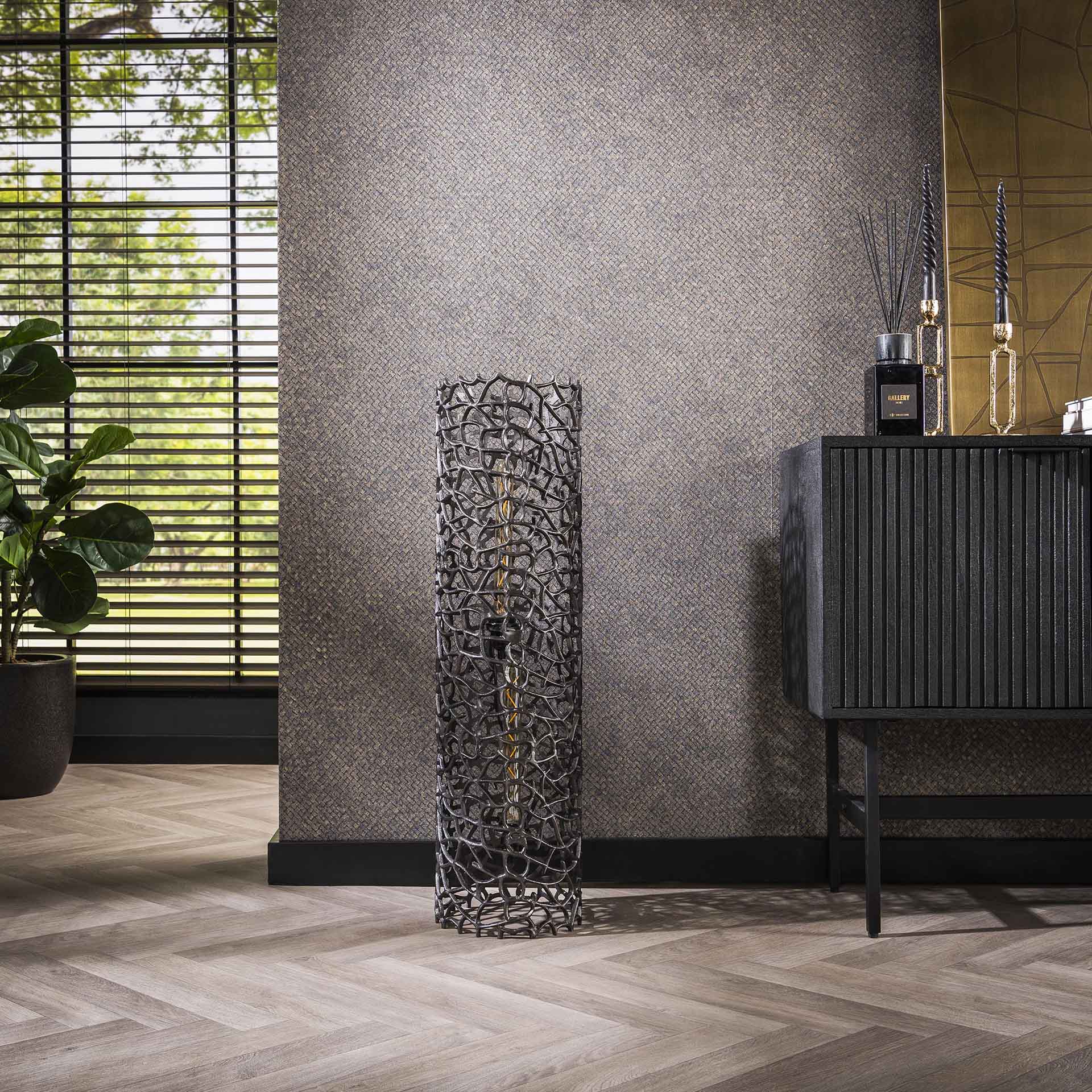 Vloerlamp Blaze - Zwart Nikkel - Metaal - 92 cm