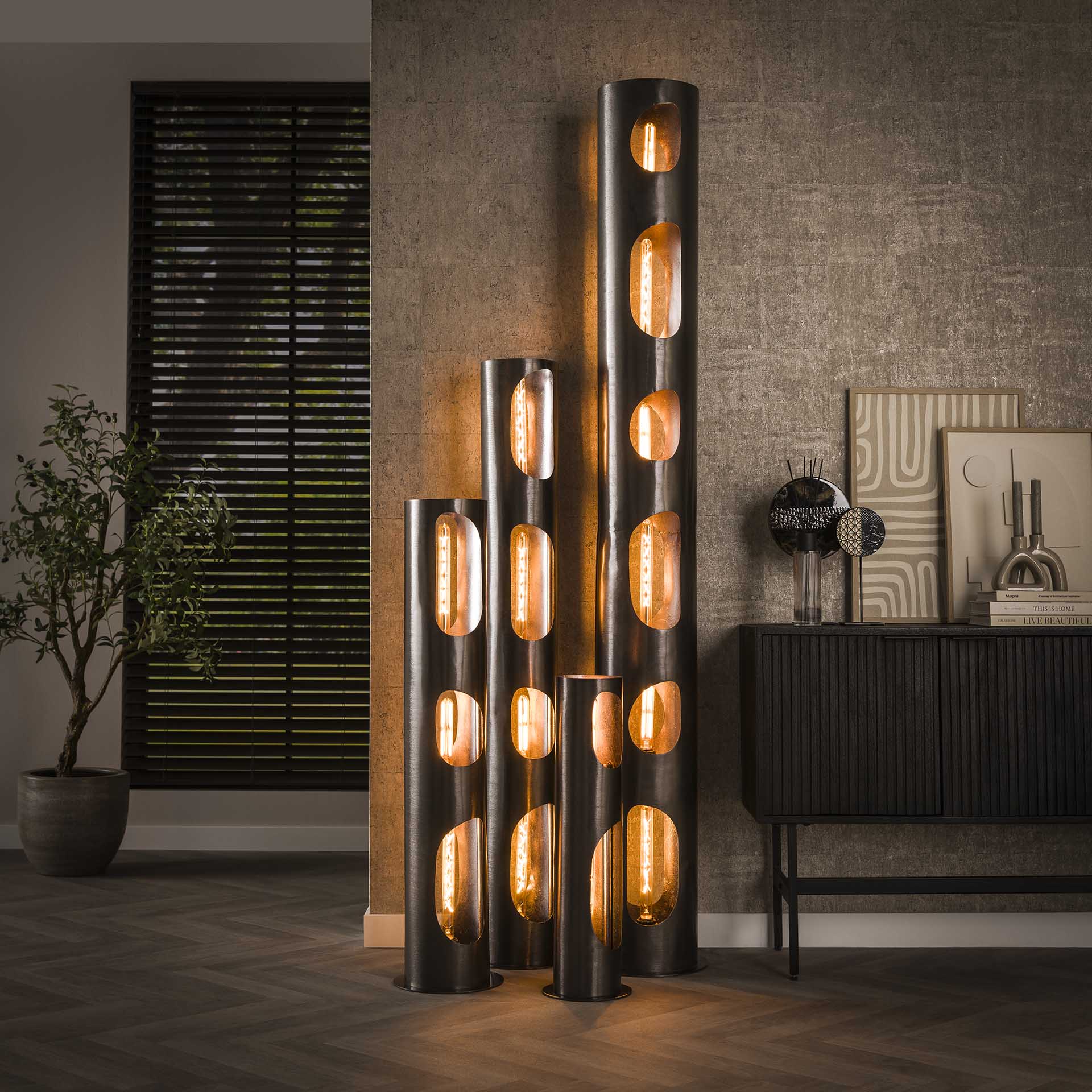 Vloerlamp Sky - Zwart Nikkel - Metaal - 65 cm
