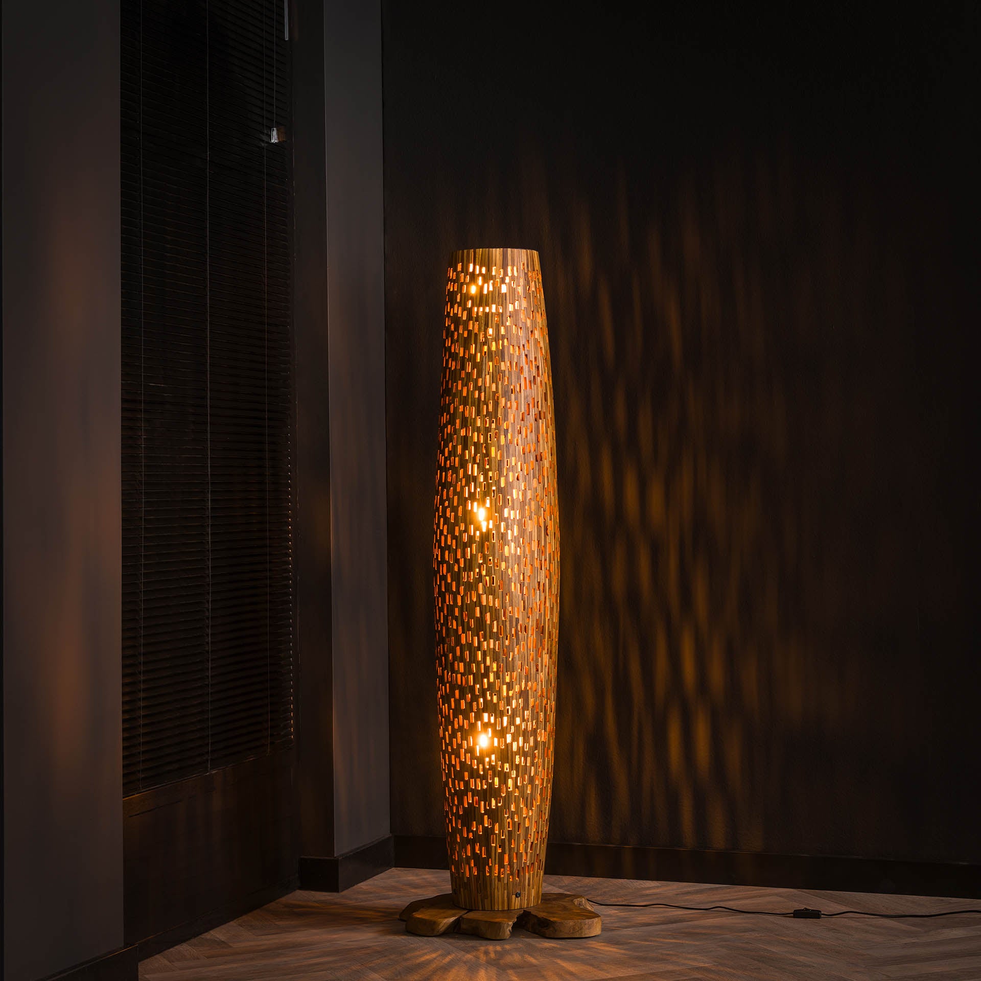 Vloerlamp Sage - Bruin - Teakhout - 145 cm