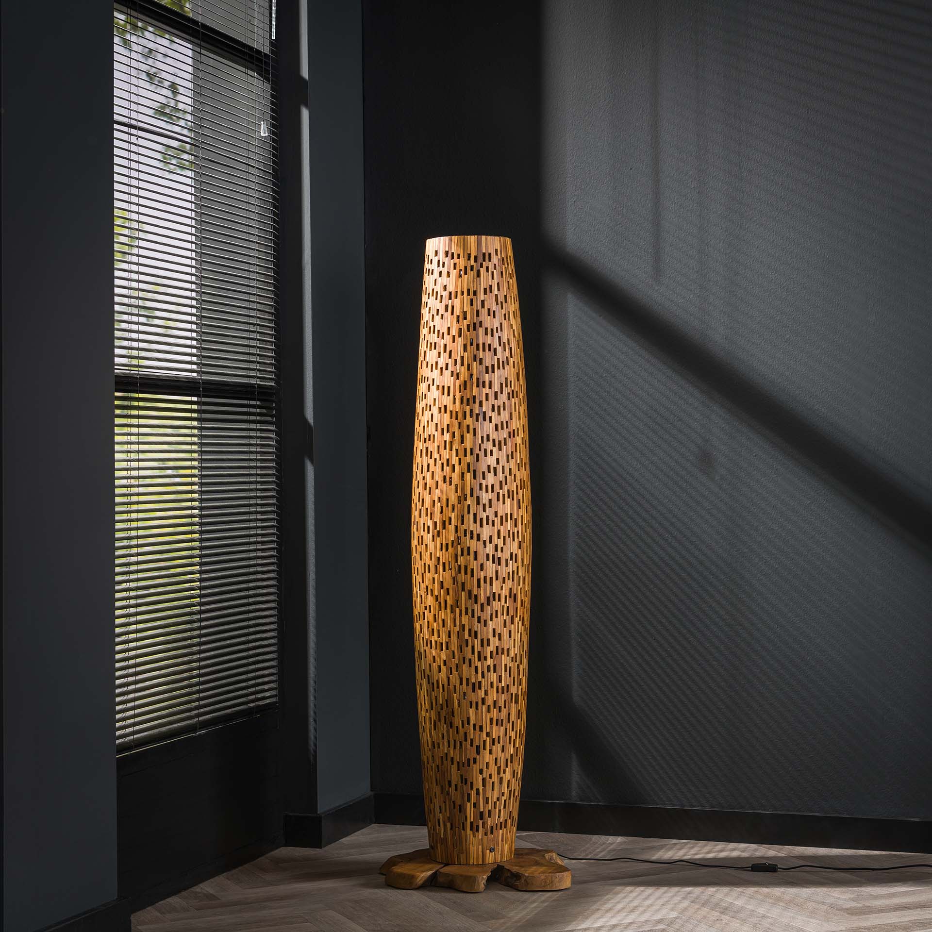 Vloerlamp Sage - Bruin - Teakhout - 145 cm