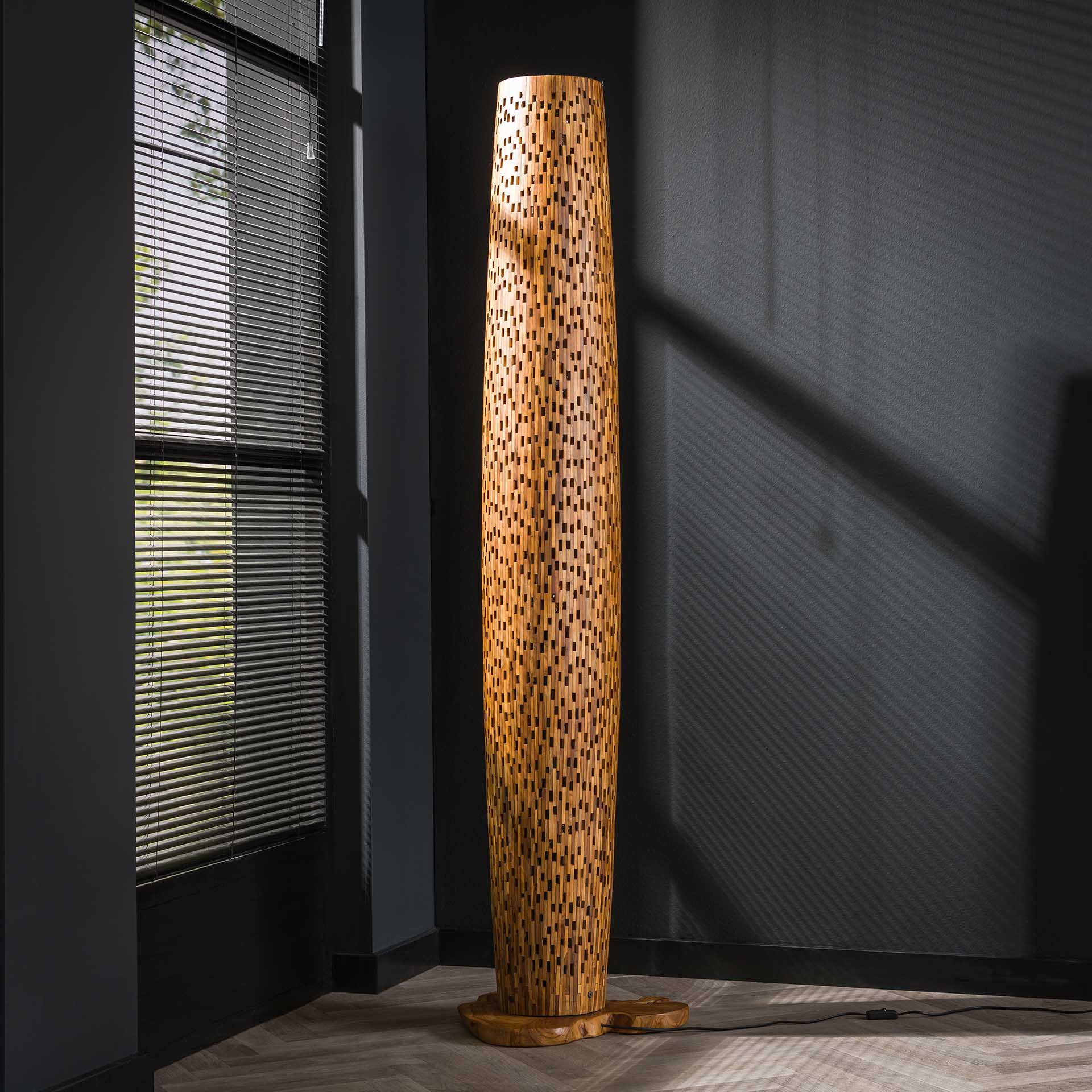 Vloerlamp Sage - Bruin - Teakhout - 184 cm