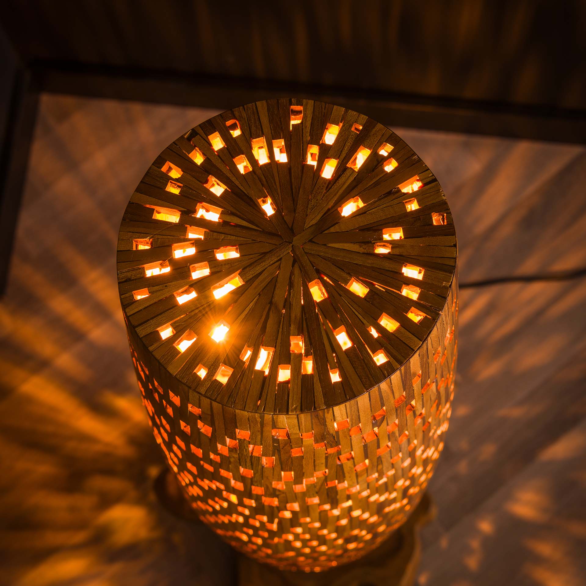 Vloerlamp Sage - Bruin - Teakhout - 184 cm