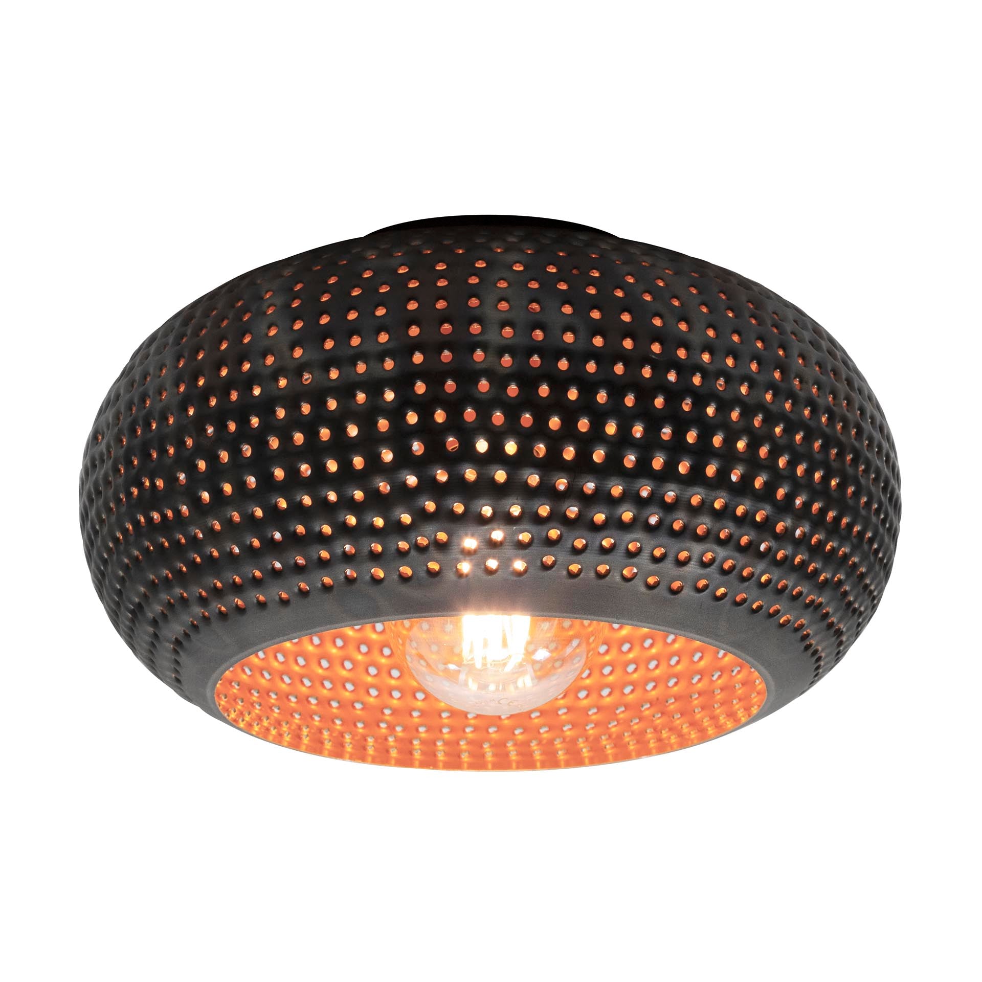 Plafondlamp Musk - Zwart/Bruin - Metaal