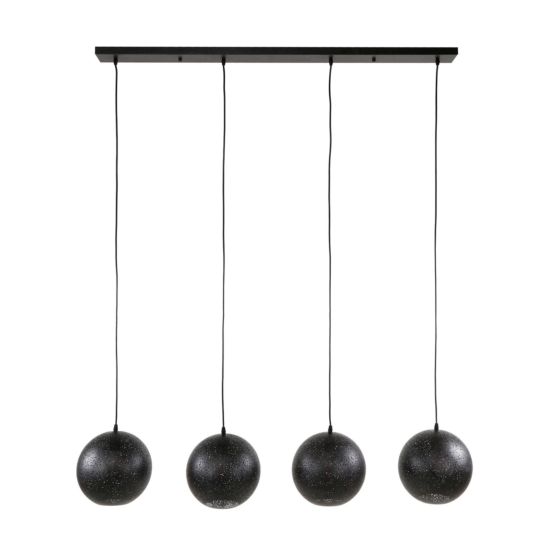 Hanglamp Jaimy - 4-lichts - Zwart - Metaal