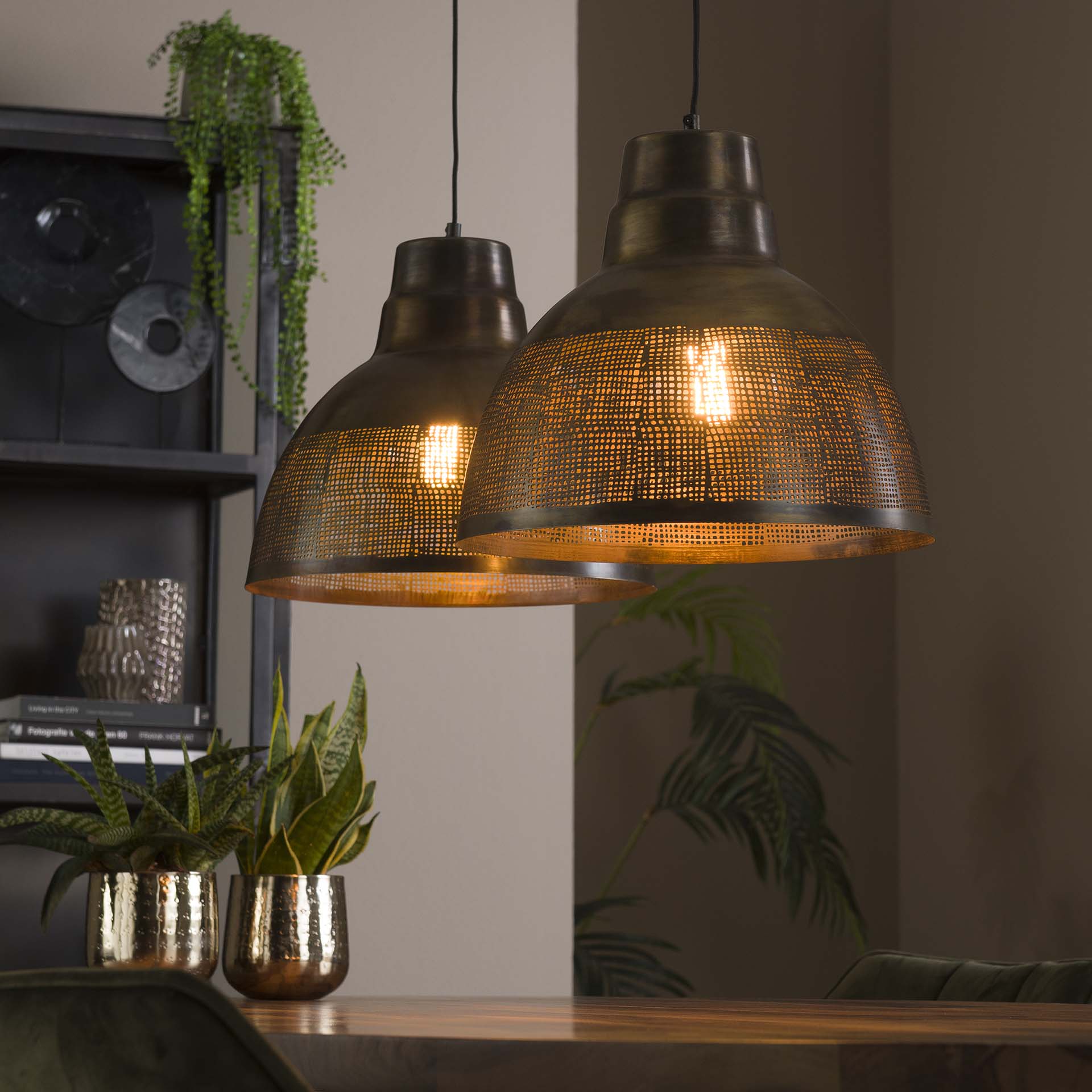 Hanglamp Pax - 2-lichts - Brons - Metaal