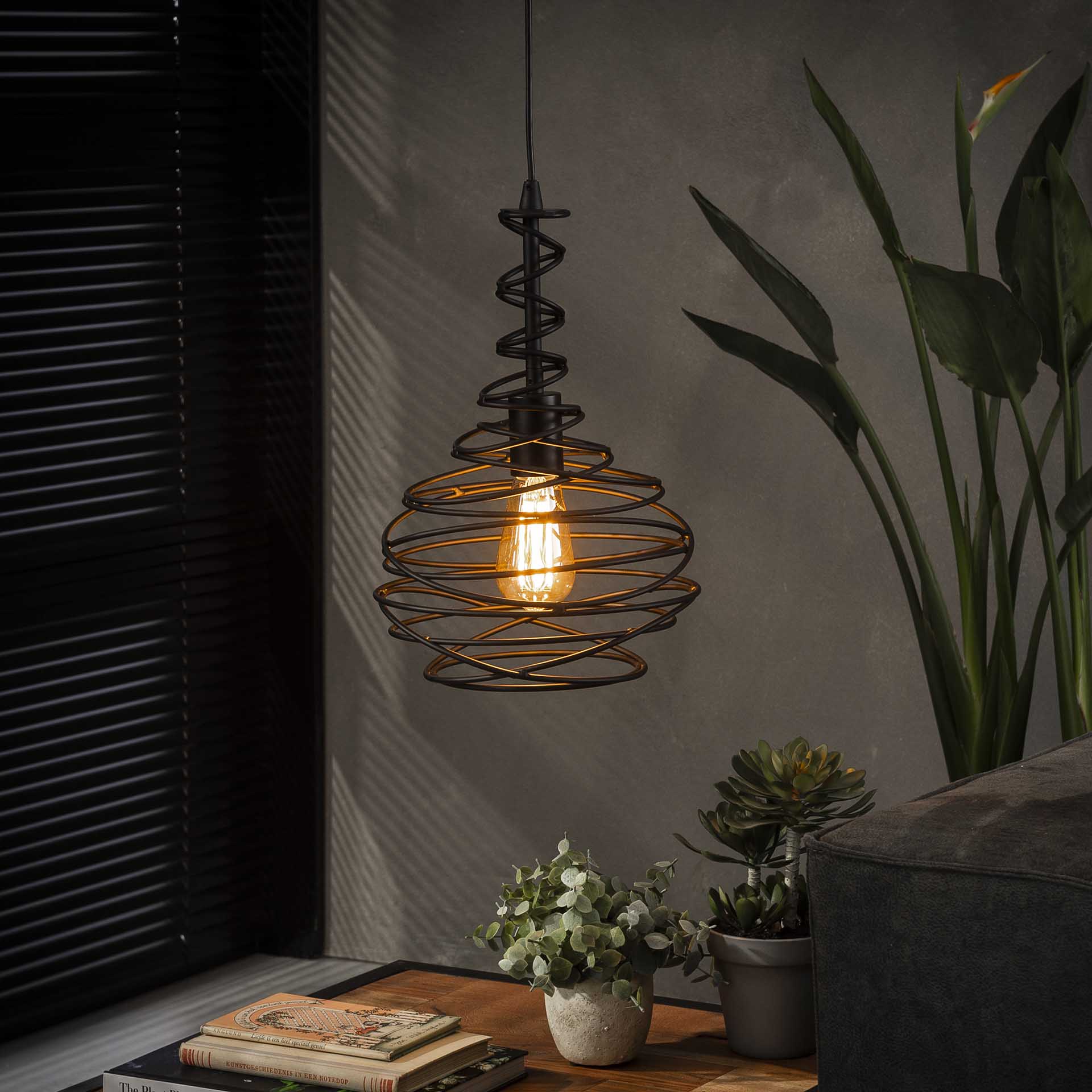 Hanglamp Sylvie - 1-lichts - Zwart - Metaal