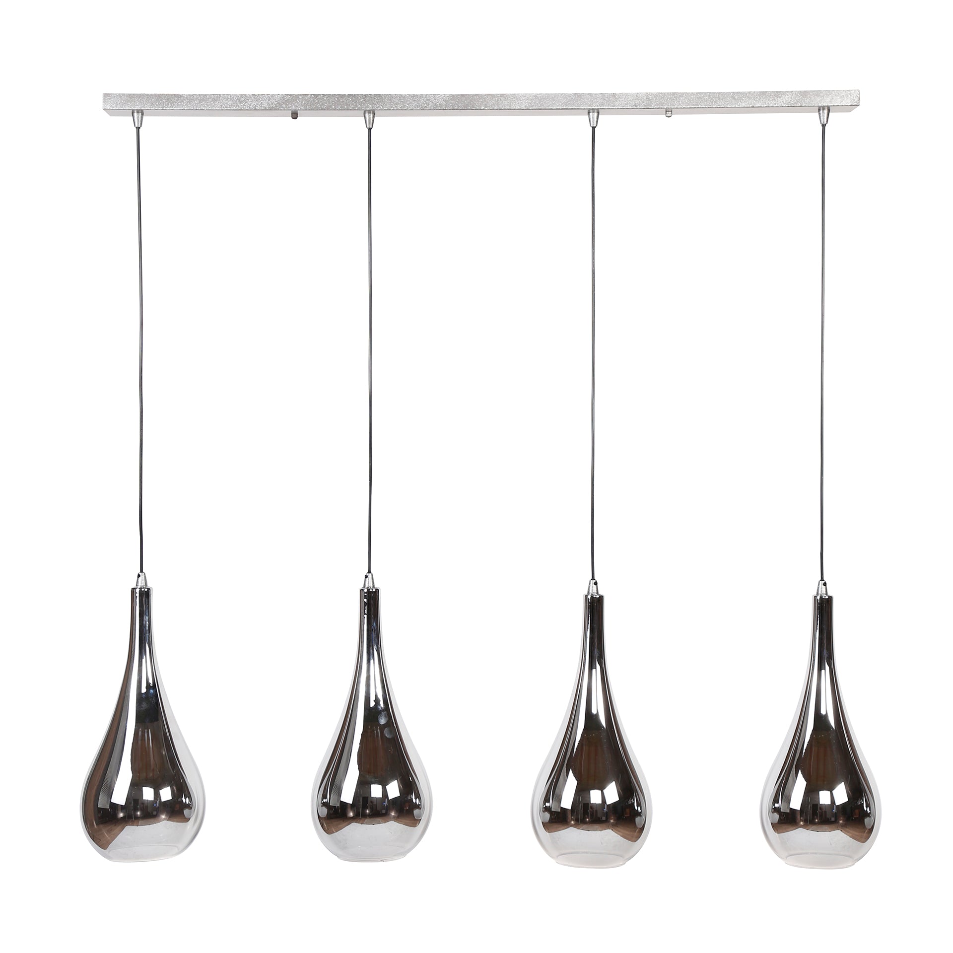 Hanglamp Ollie - 4-lichts - Chrome - Glas