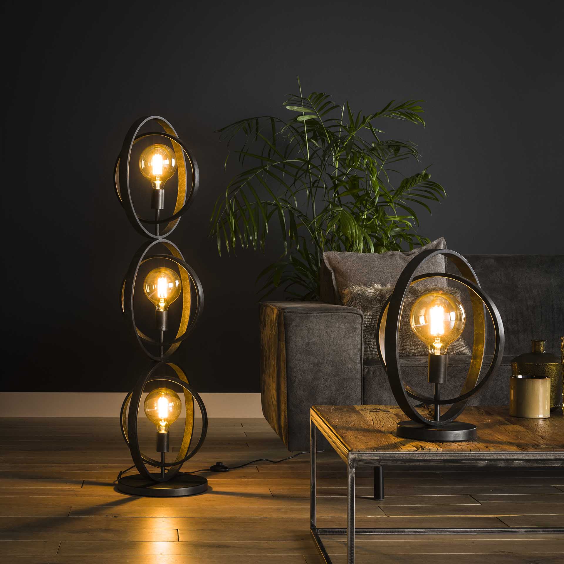 Vloerlamp Luna - Antraciet - Metaal