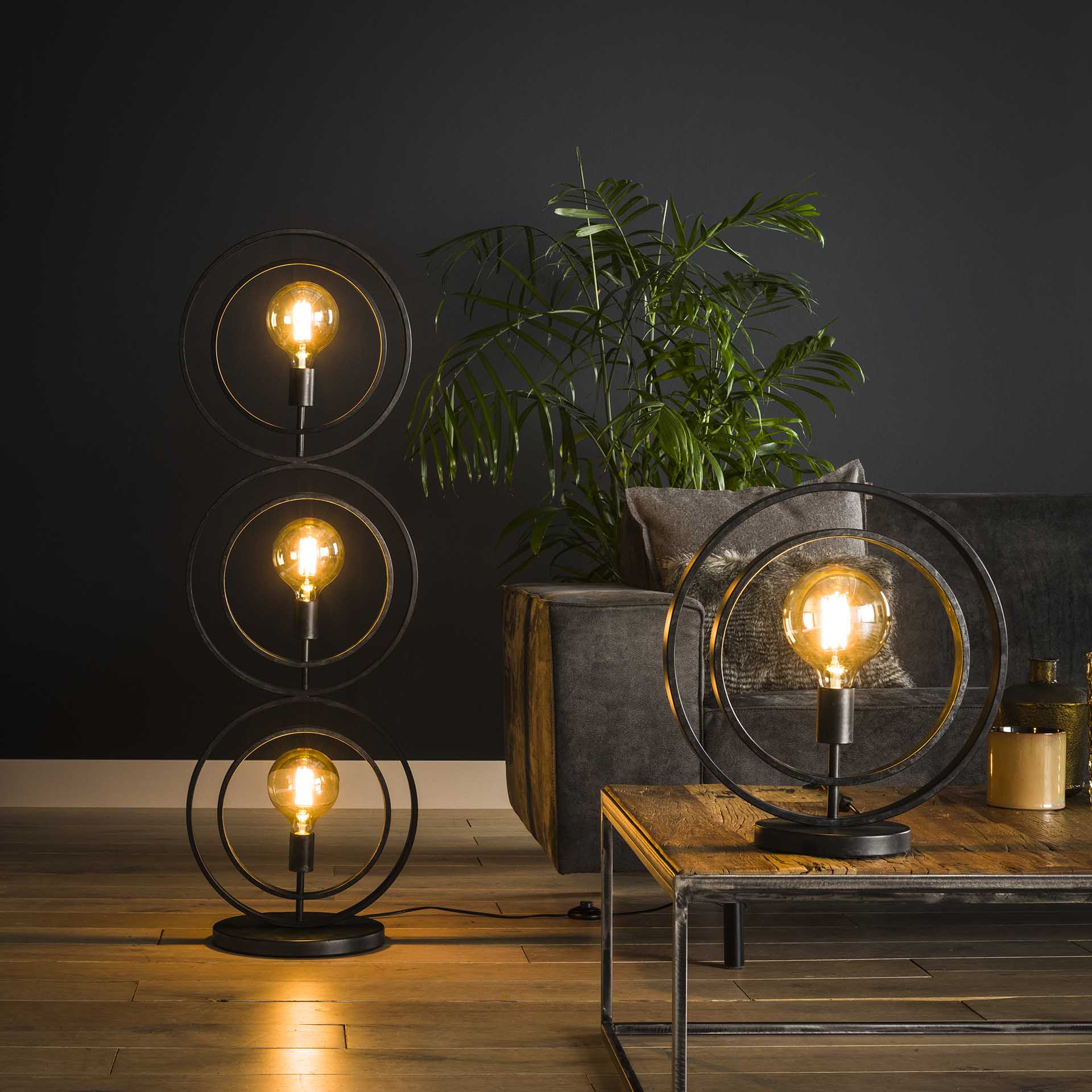 Vloerlamp Luna - Antraciet - Metaal