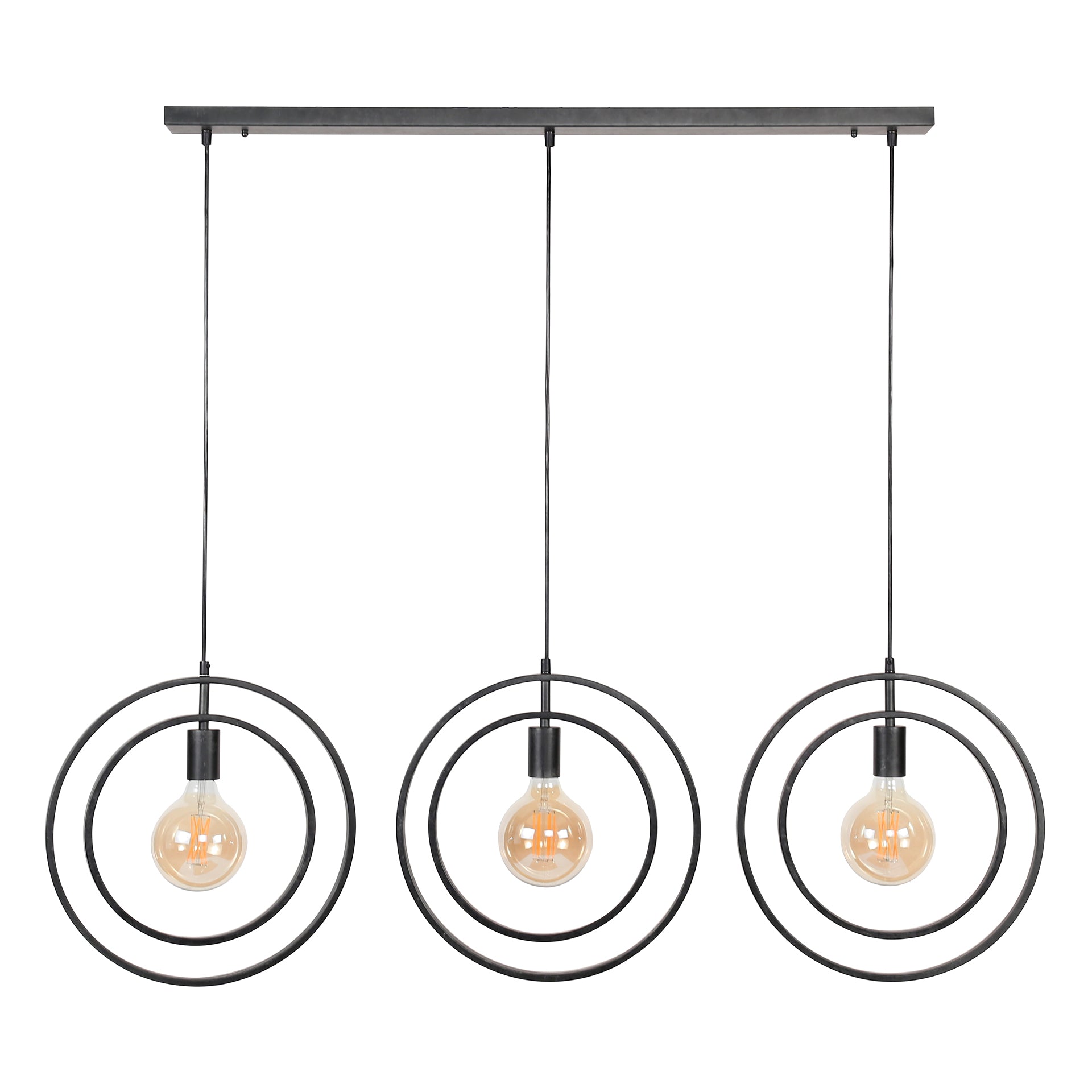 Hanglamp Sterre - 3-lichts - Antraciet - Metaal