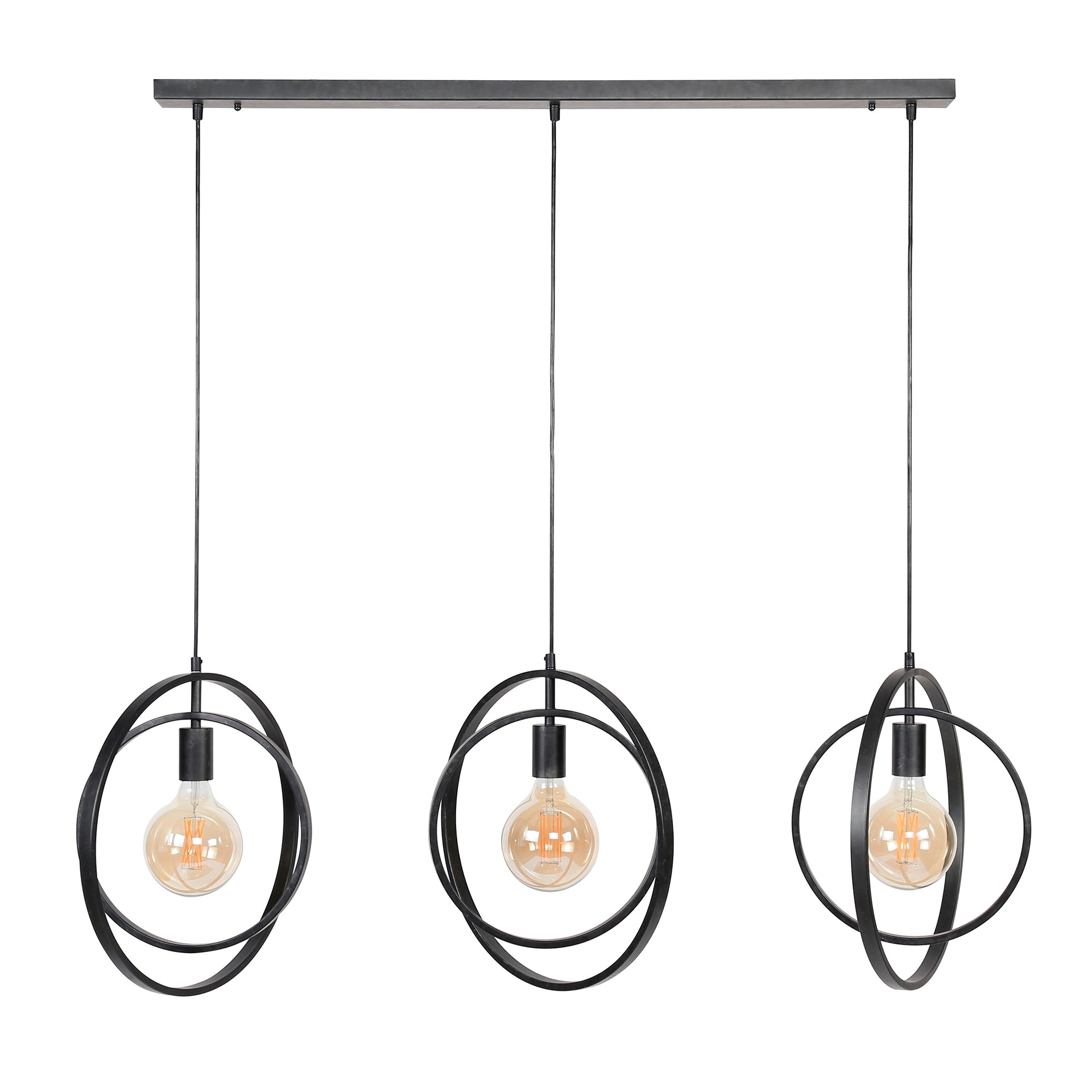Hanglamp Sterre - 3-lichts - Antraciet - Metaal