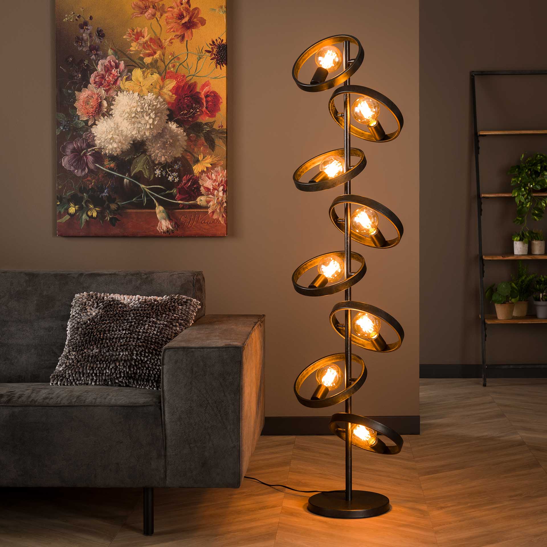 Vloerlamp Faye - Antraciet - Metaal