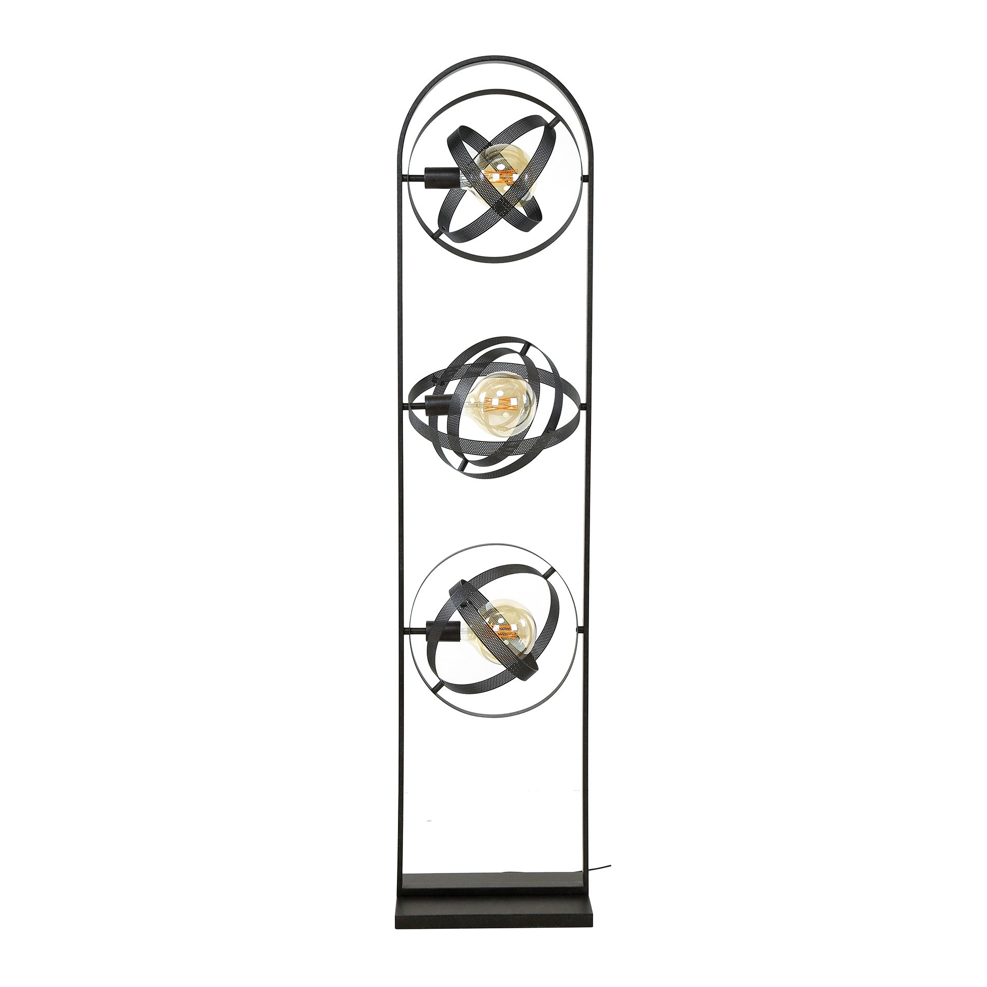 Vloerlamp Colt - Zwart - Mesh