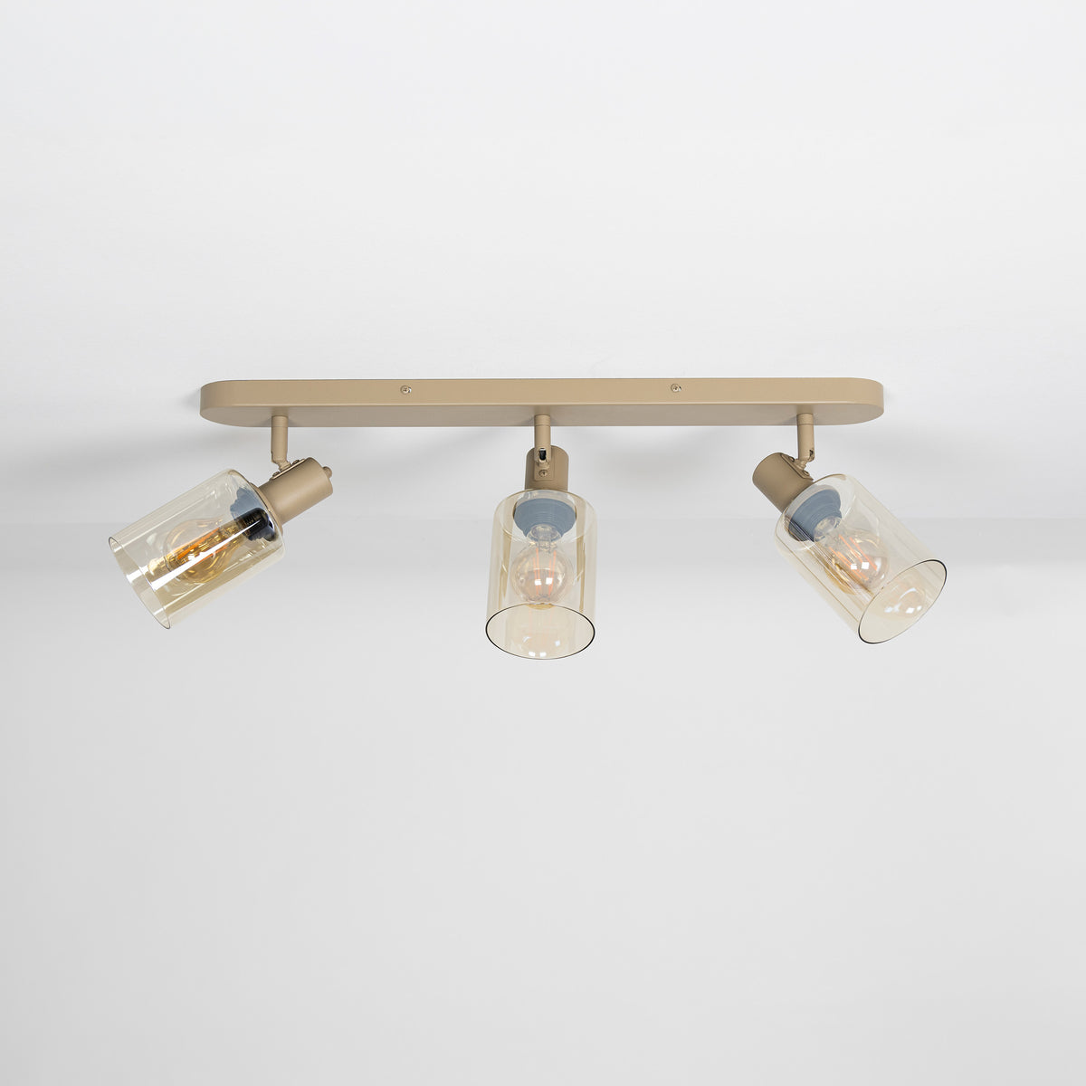 Plafondlamp Jaco - 3-lichts - Beige - Amberglas