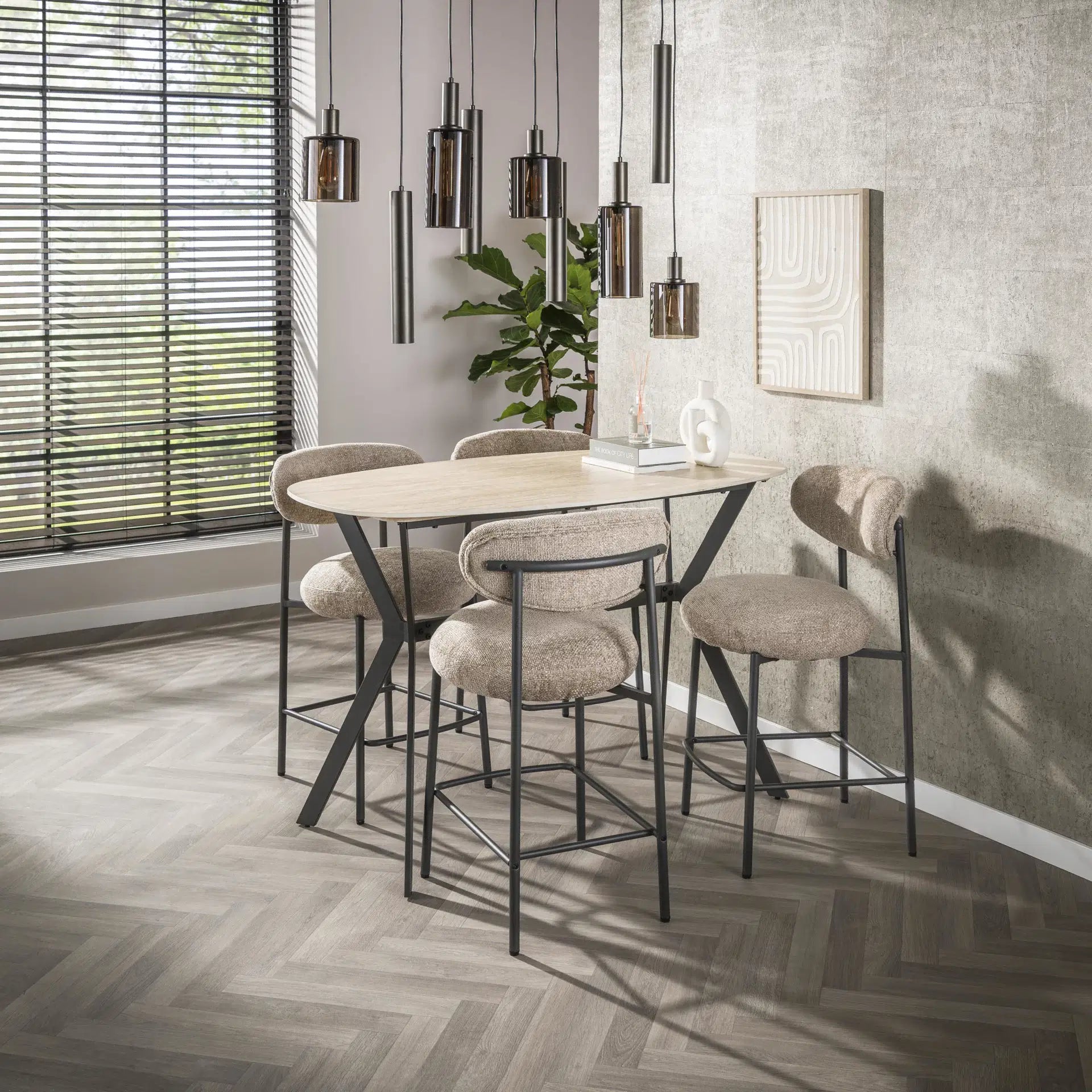 Hanglamp Lucaro - 9-lichts - Brons - Glas - Metaal