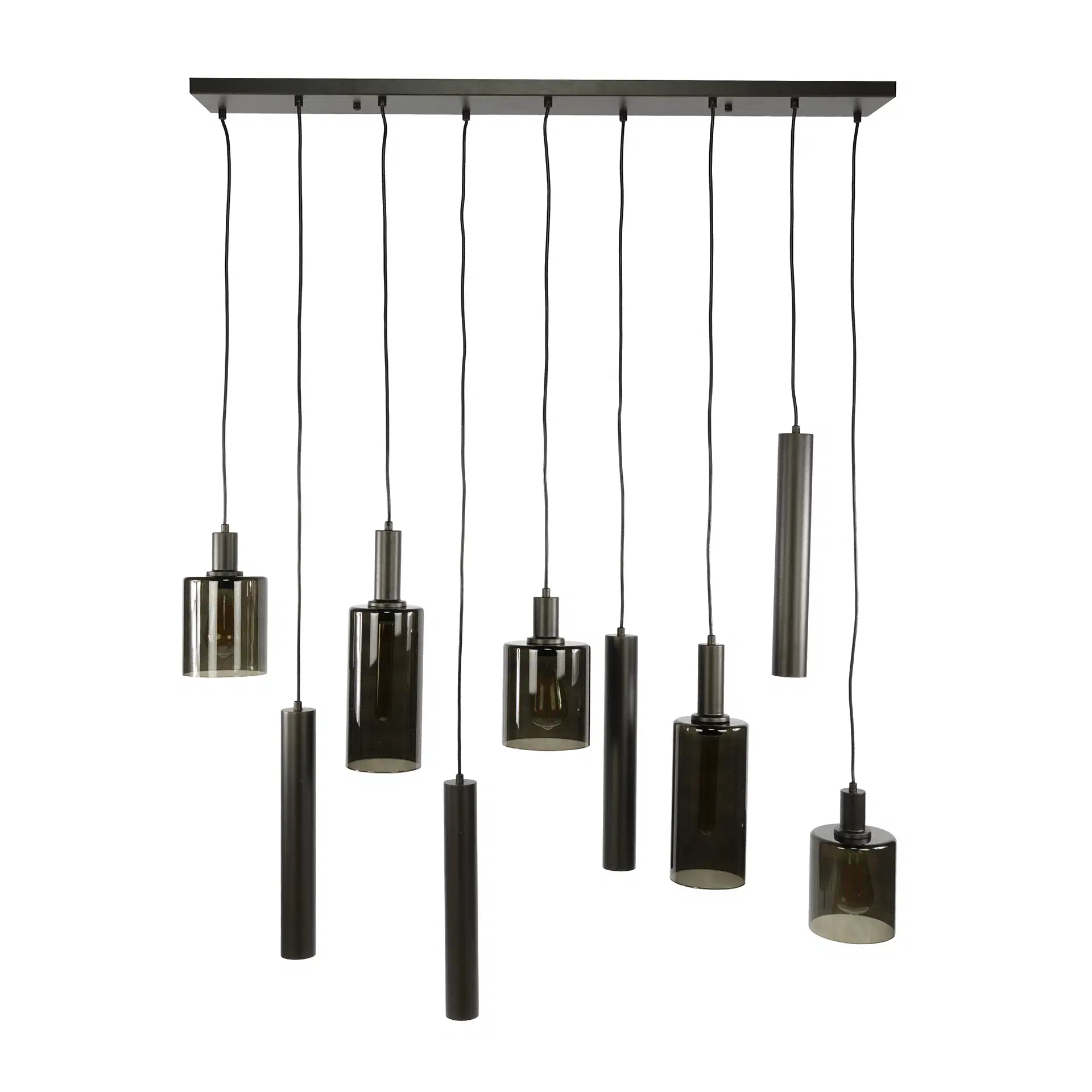 Hanglamp Lucaro - 9-lichts - Brons - Glas - Metaal