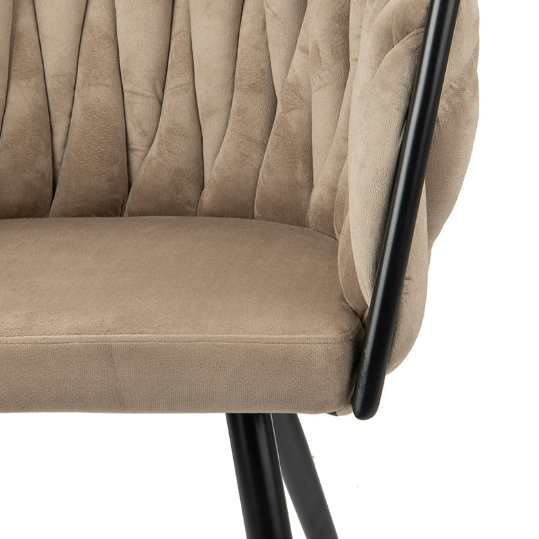 Eetkamerstoel Kristy - Taupe - Velvet