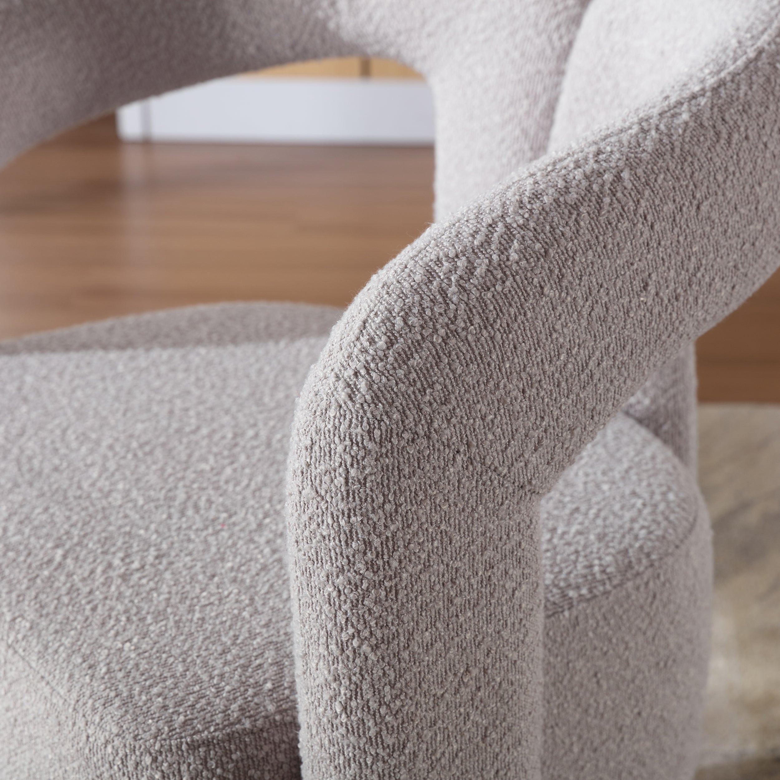 Fauteuil Nivaro - Grijs - Draaibaar - Bouclé - Teddystof