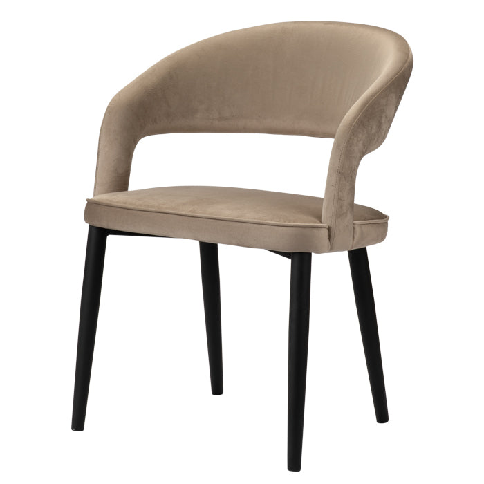 Eetkamerstoel Zara - Taupe - Velvet