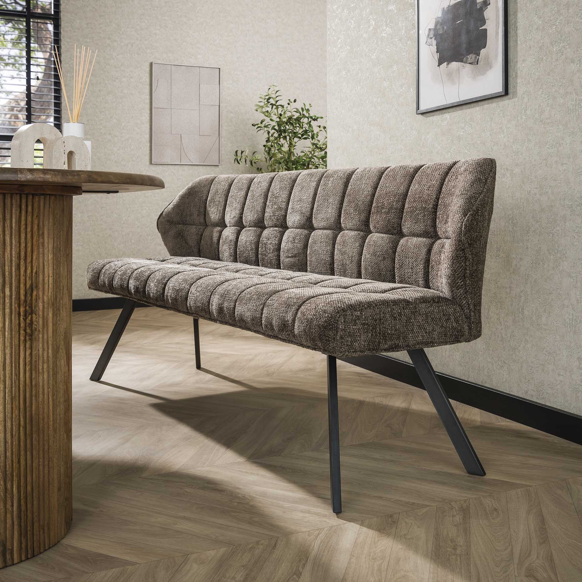 Eetkamerbank Vantage Taupe Renegade Stof 180 cm Meubelista Lifestyle