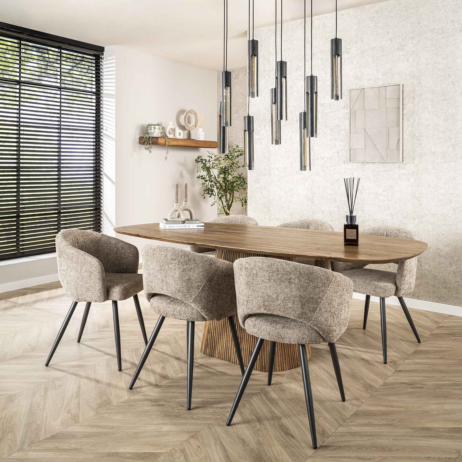 Eettafel Harmony Bruin Mangohout 215 cm Sfeerfoto 2