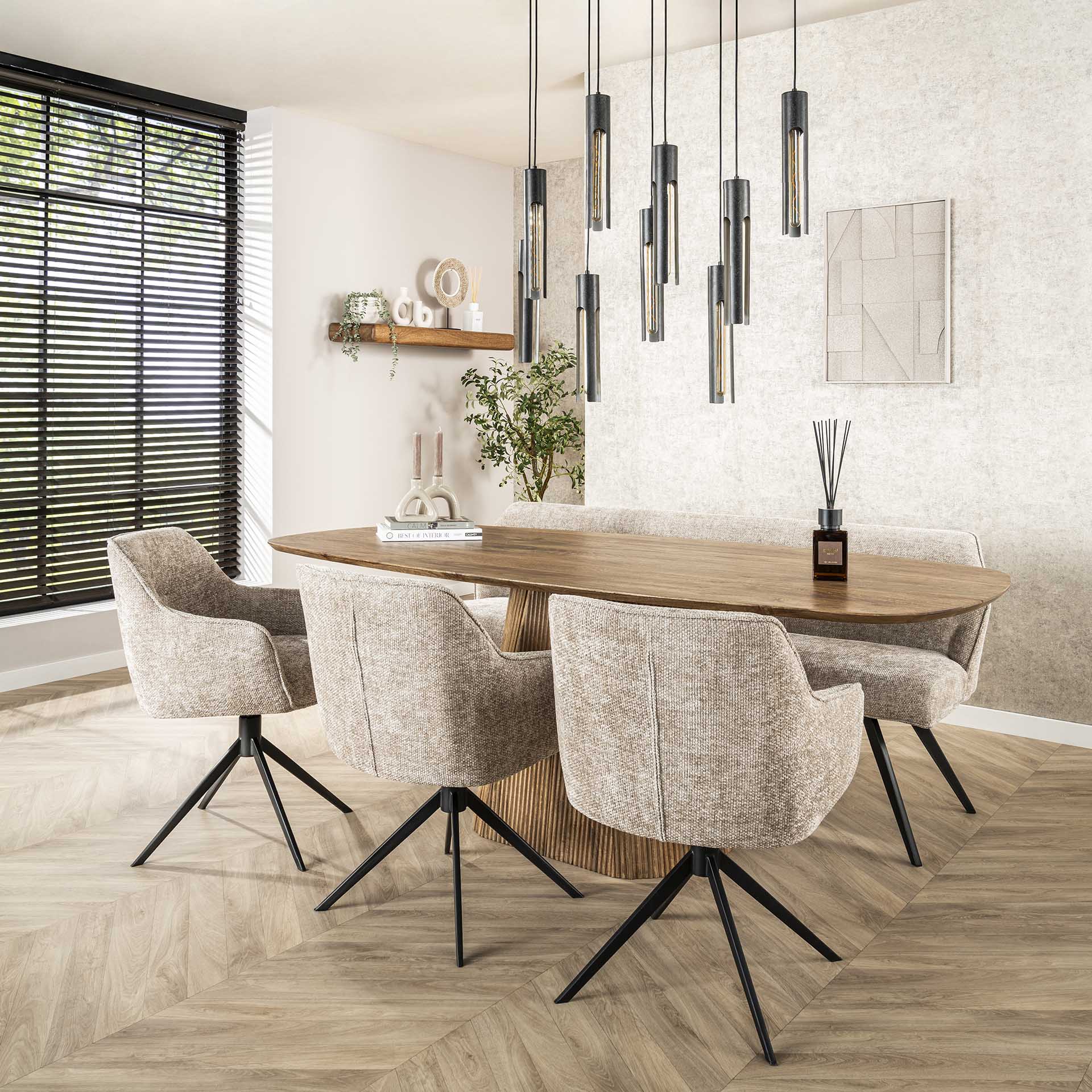 Eettafel Harmony Bruin Mangohout 215 cm Sfeerfoto 3