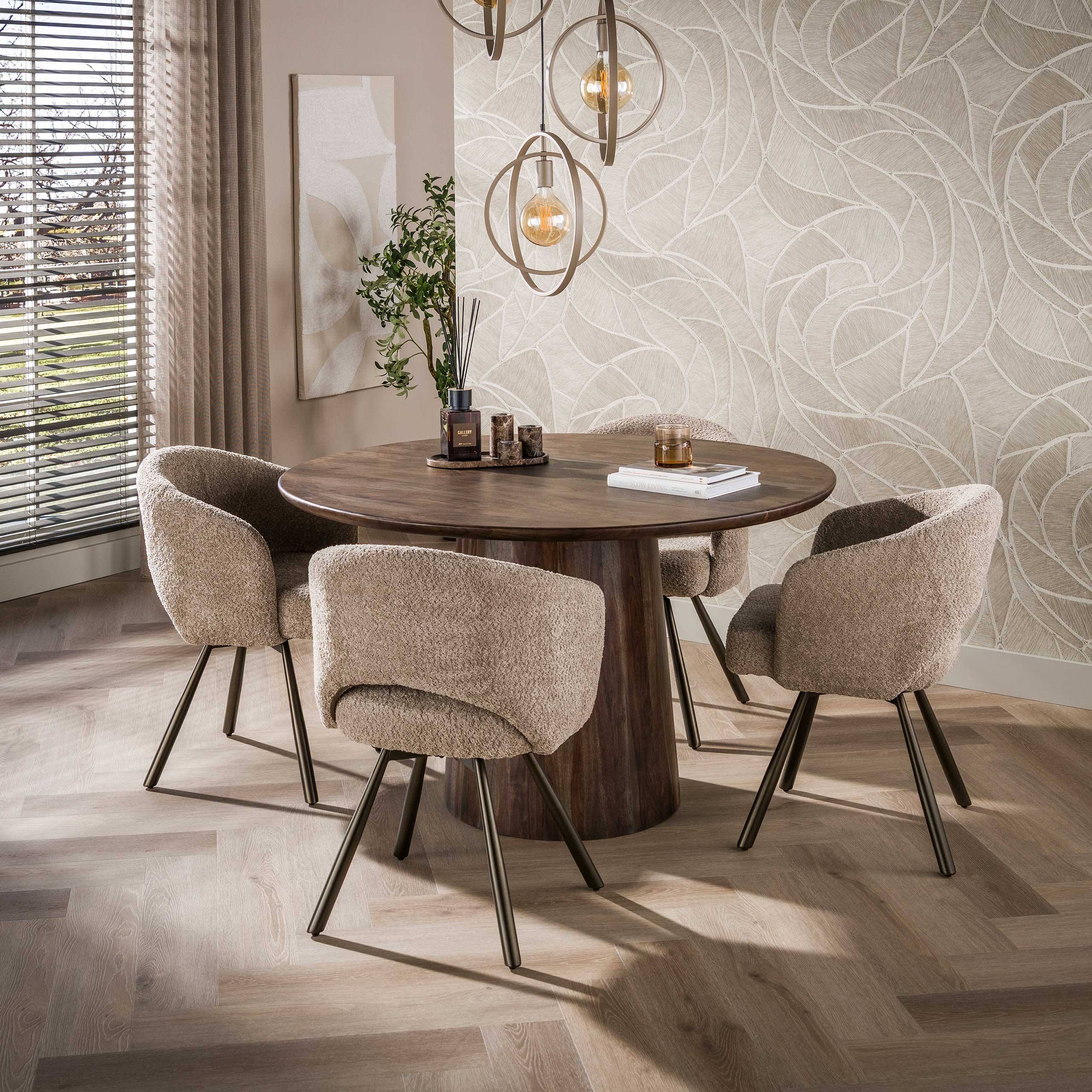 Eettafel Olivio Rond Acaciahout 130 cm Meubelista