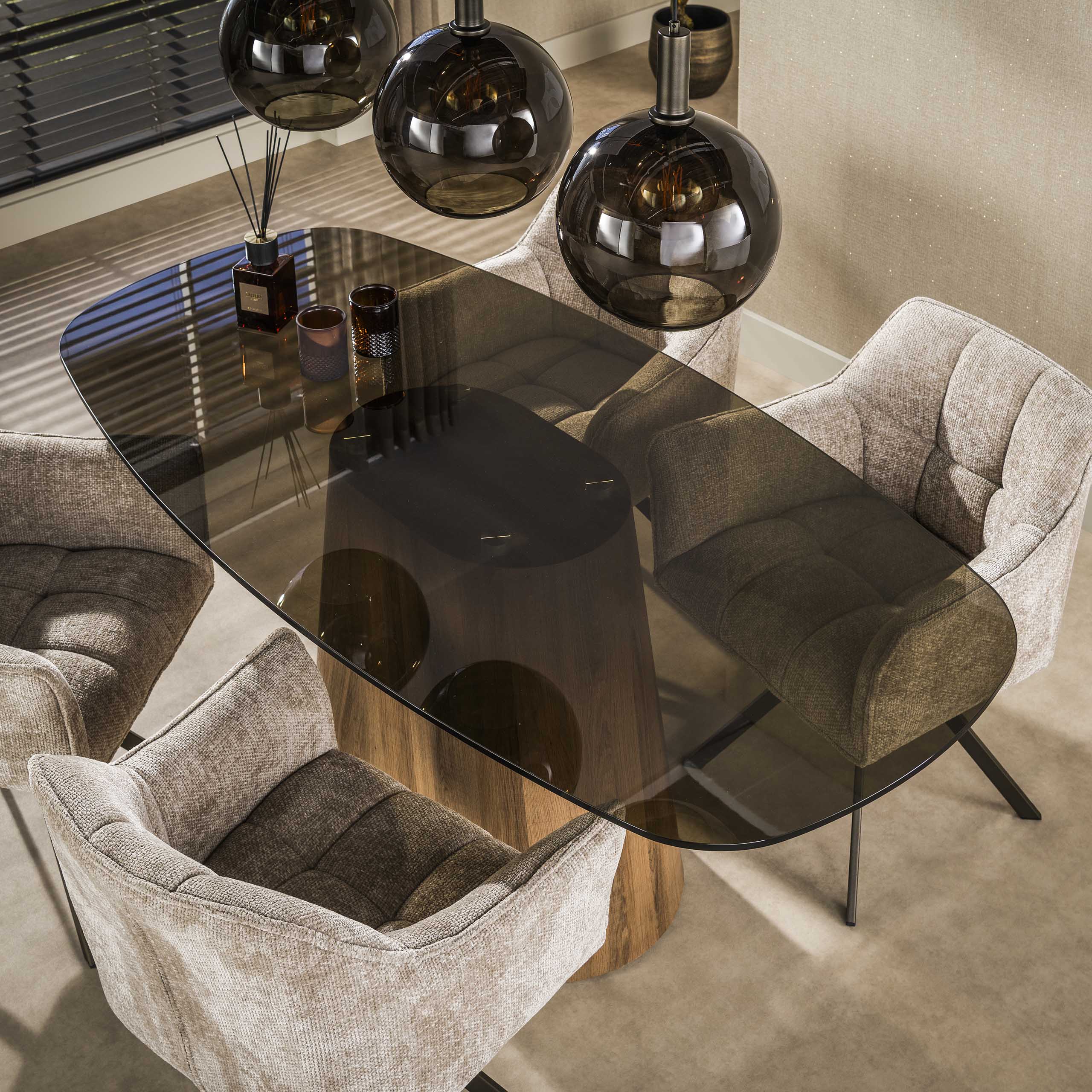 Eettafel Silhouet Deens Ovaal Glas 180 cm Tafelblad Meubelista