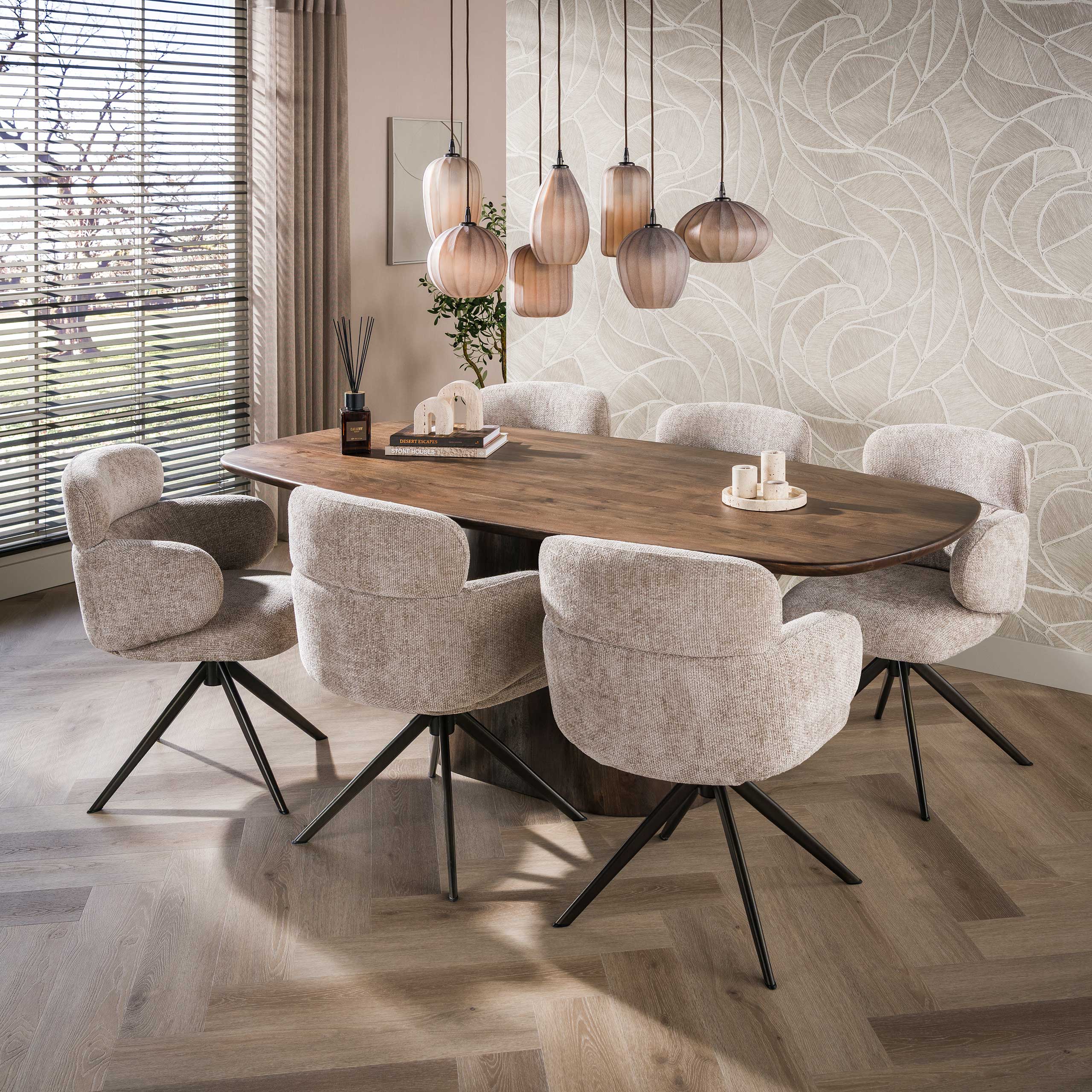 Eettafel Wakumi Deens Ovaal Acaciahout 215 cm Meubelista