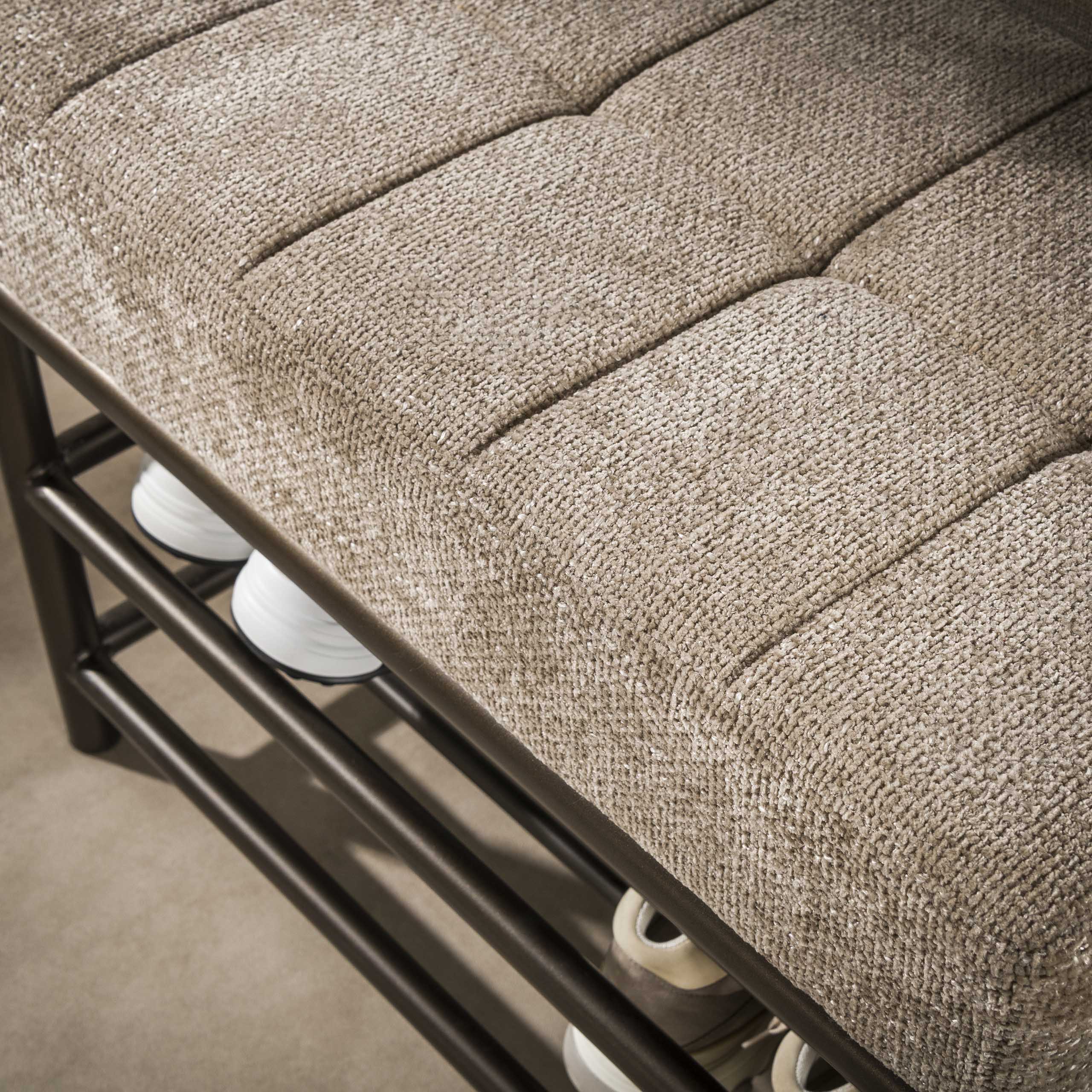 Garderobebank Lumi Brons Gepoedercoat Staal 70 cm Meubelista Detailfoto