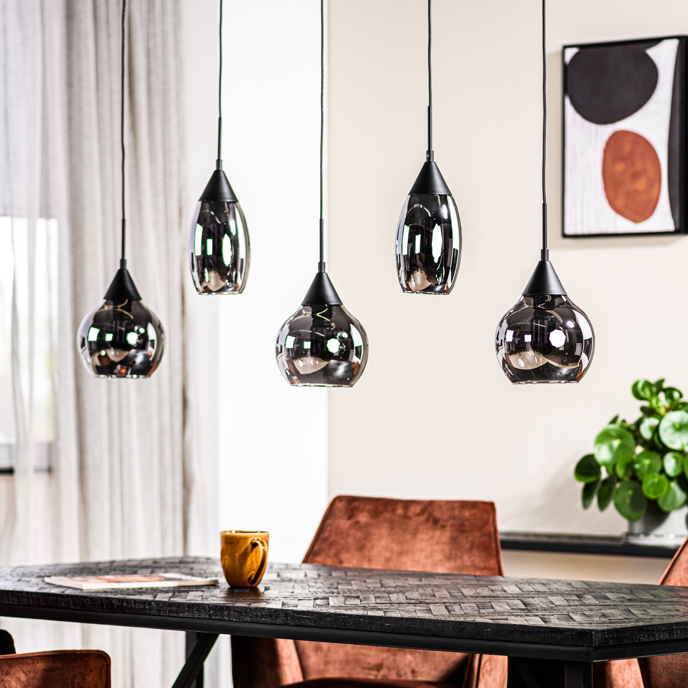 Hanglamp Astraeos 5-lichts Smoke Glas Meubelista Lifestyle Licht