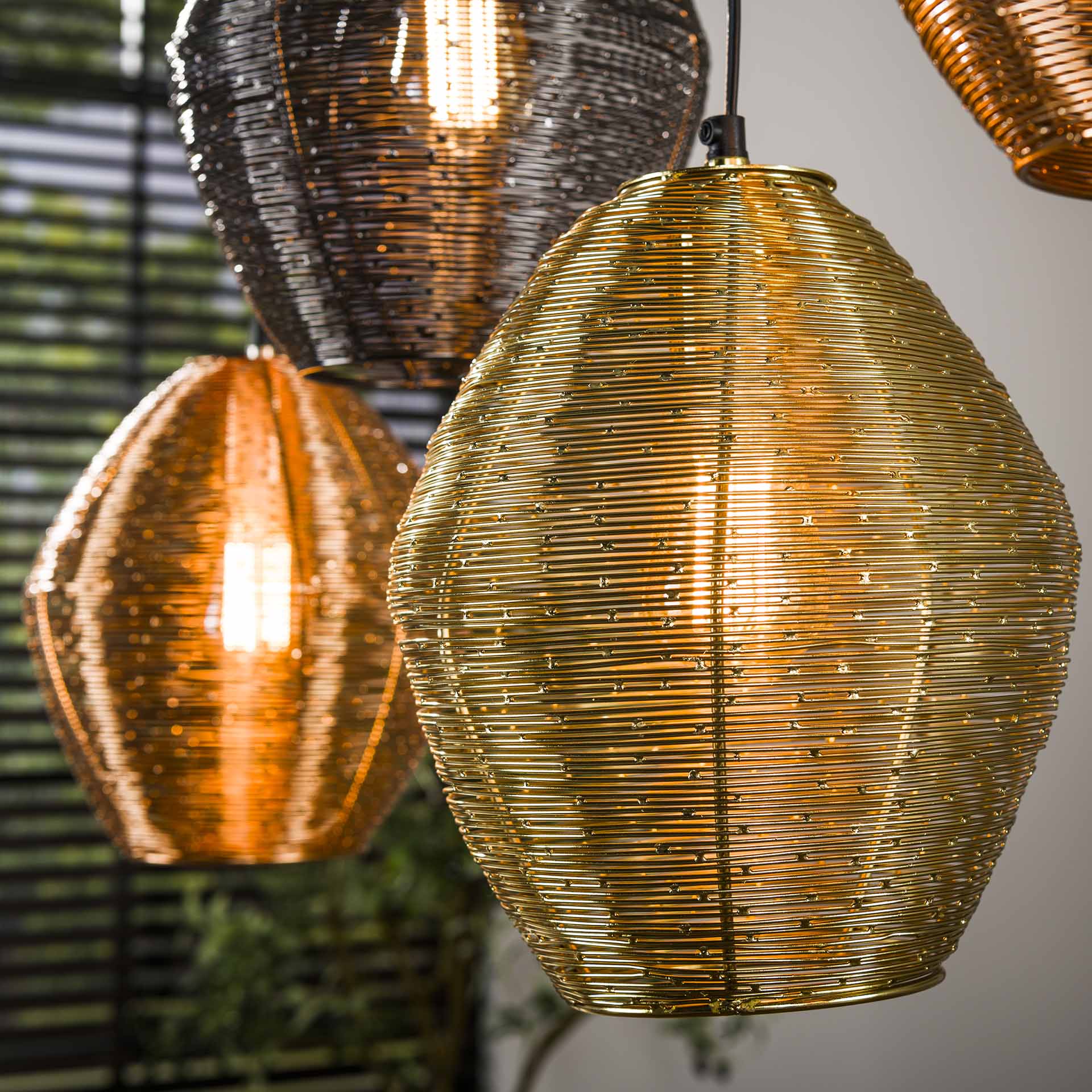 Hanglamp Cirella 5-lichts Mix Metaal Meubelista Detailfoto Donker