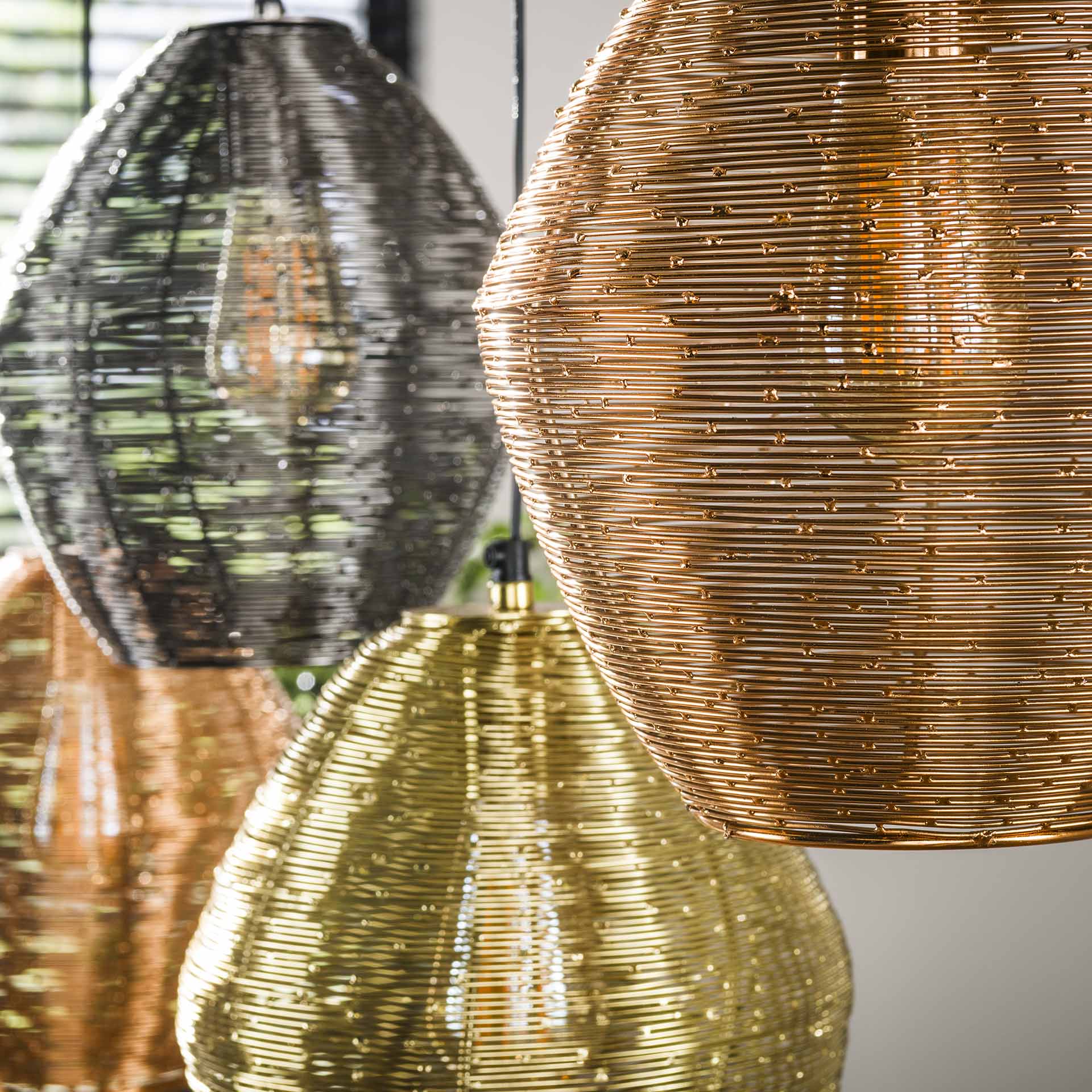 Hanglamp Cirella 5-lichts Mix Metaal Meubelista Detailfoto Licht