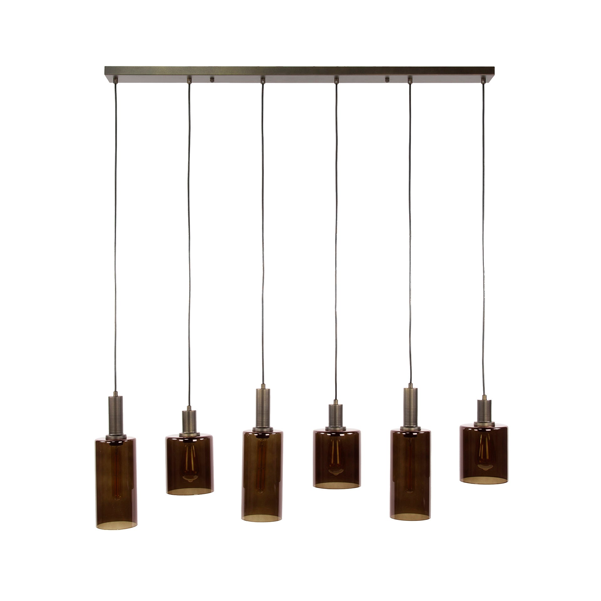 Hanglamp Lucaro 6-lichts Brons Glas Meubelista Main