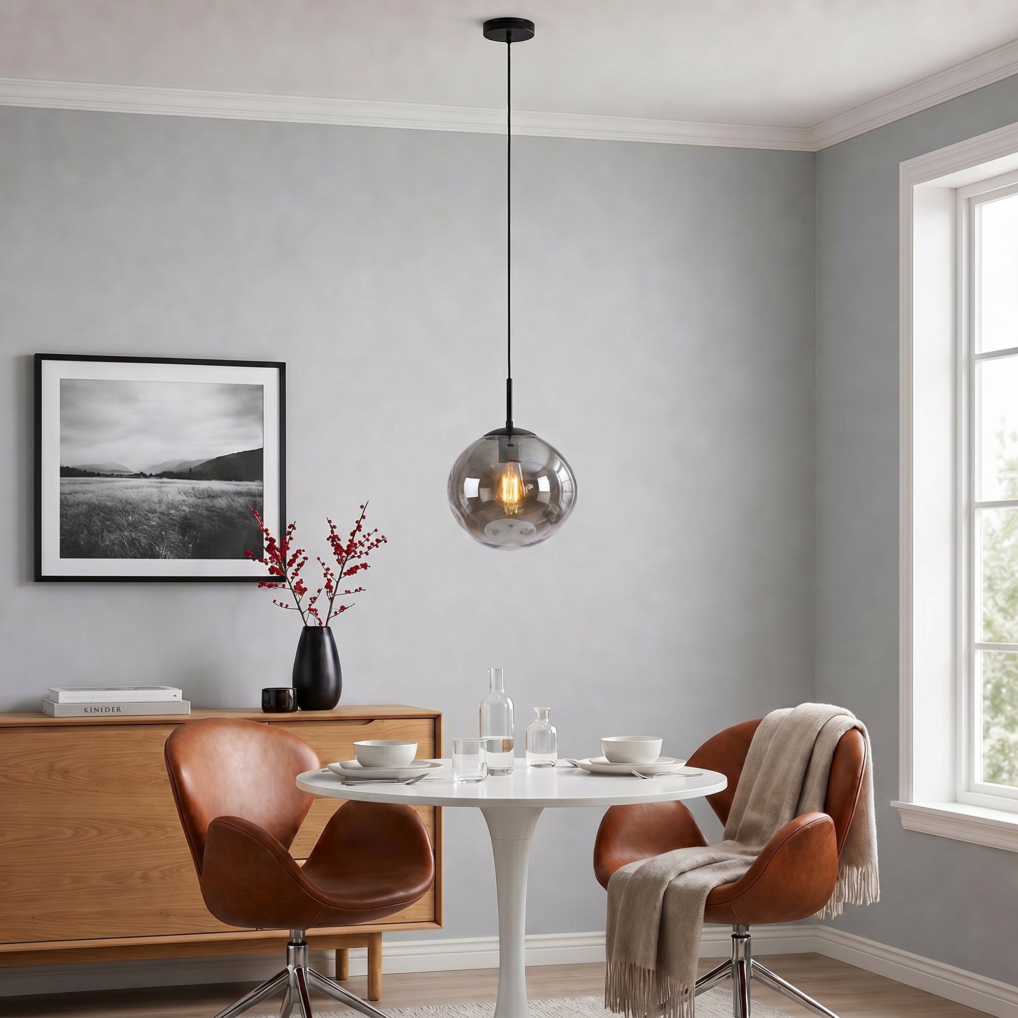 Hanglamp Nove 1-lichts Smoke Glas Meubelista
