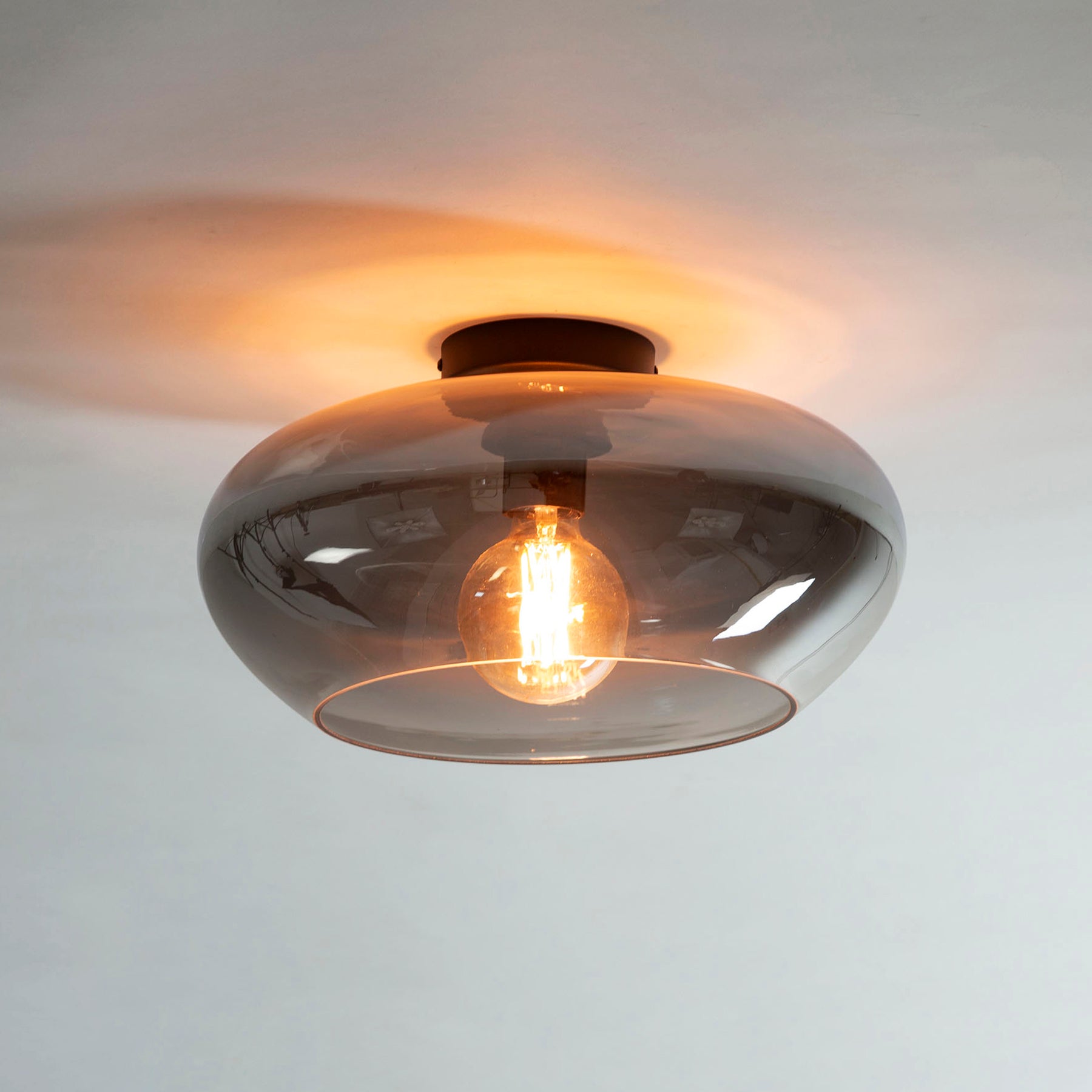 Plafondlamp Solaris 1-lichts Smokeglas Glas Meubelista