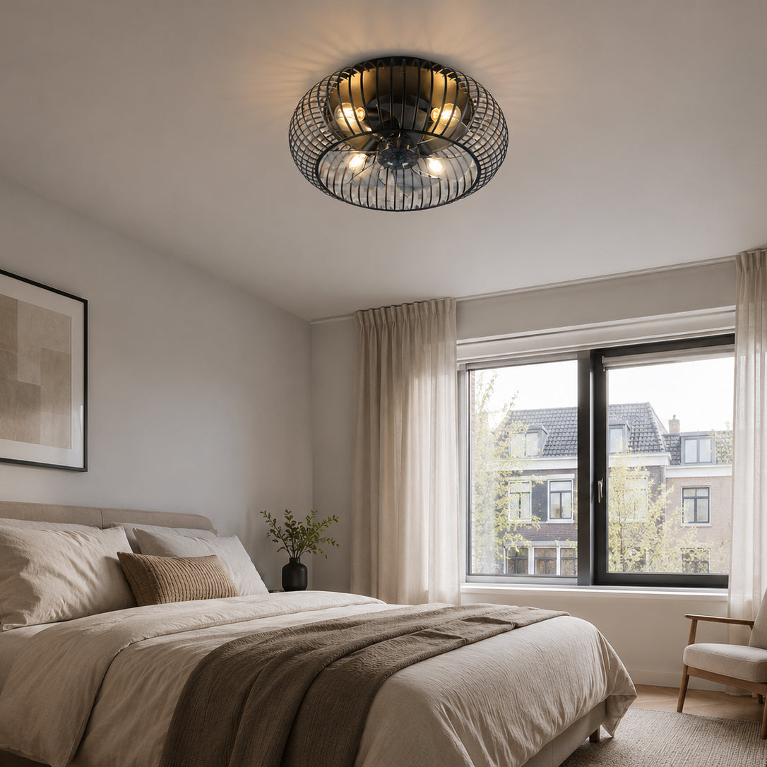 Plafondventilator Sora Met Lamp Mat Zwart Meubelista