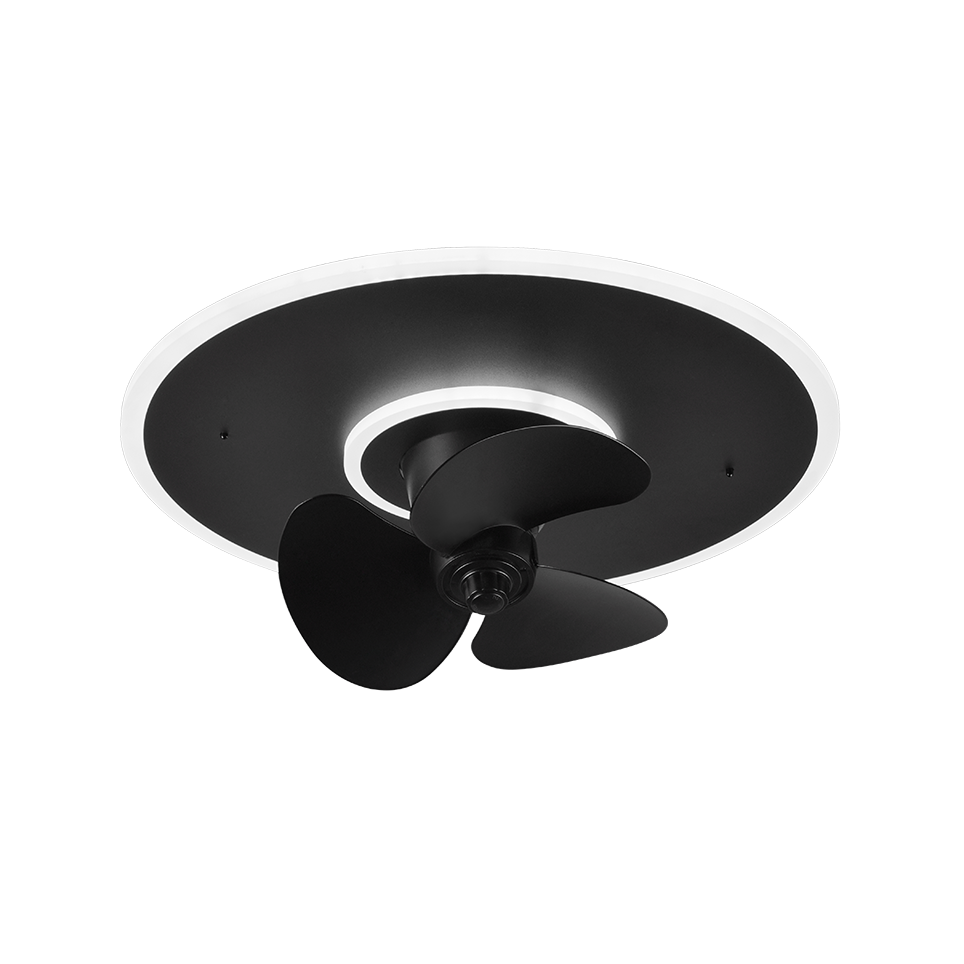 Plafondventilator Juultje - Met Lamp - Zwart - Dimbaar - Koud + Warm