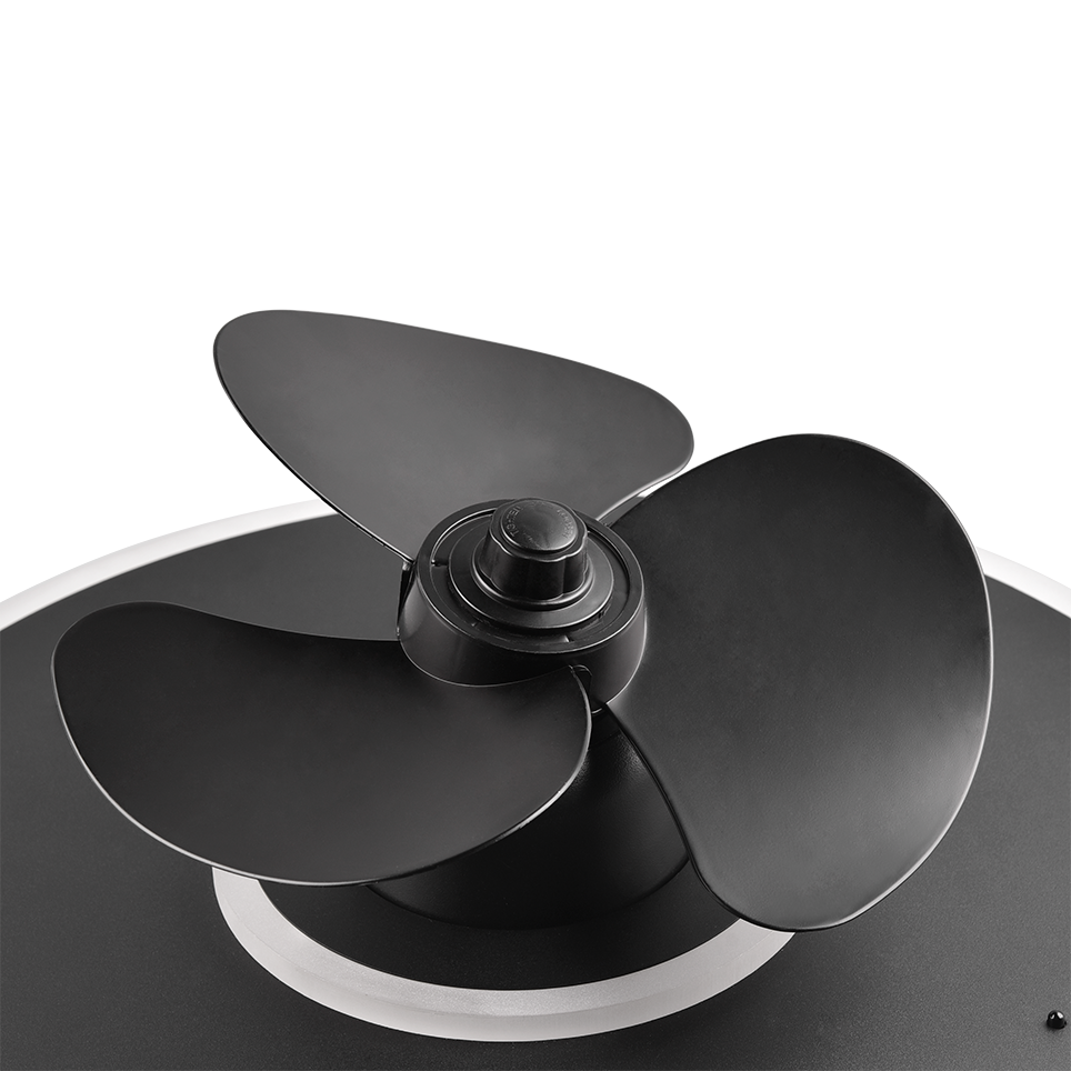 Plafondventilator Juultje - Met Lamp - Zwart - Dimbaar - Koud + Warm
