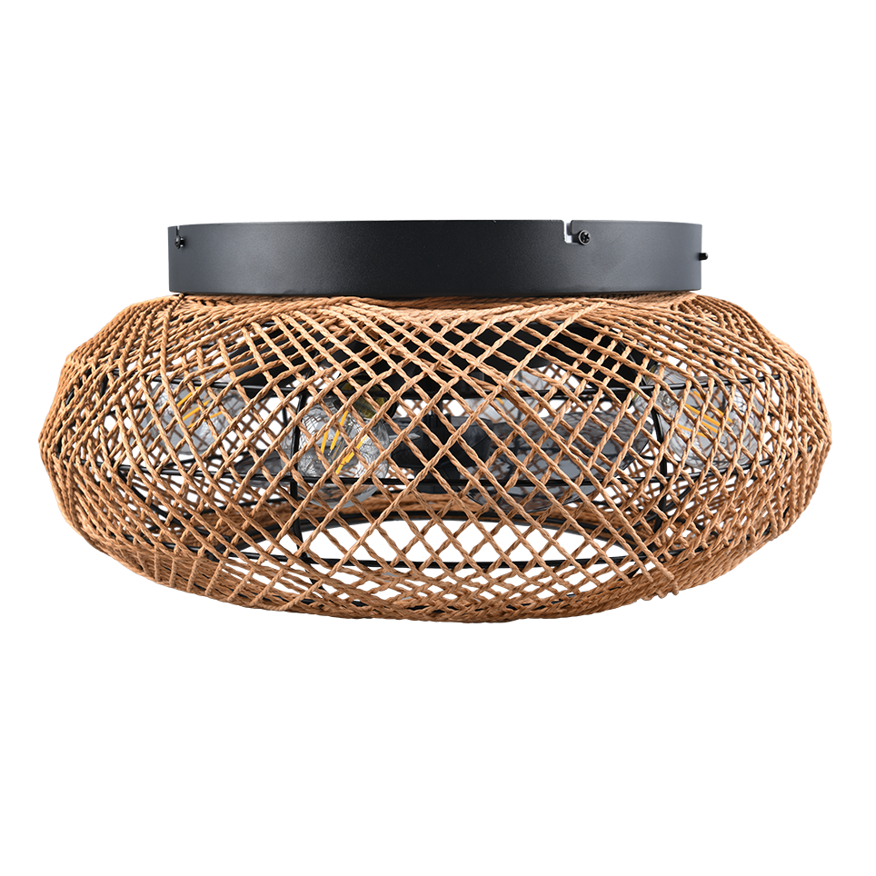 Plafondventilator Rotan - Met Lamp - Bruin