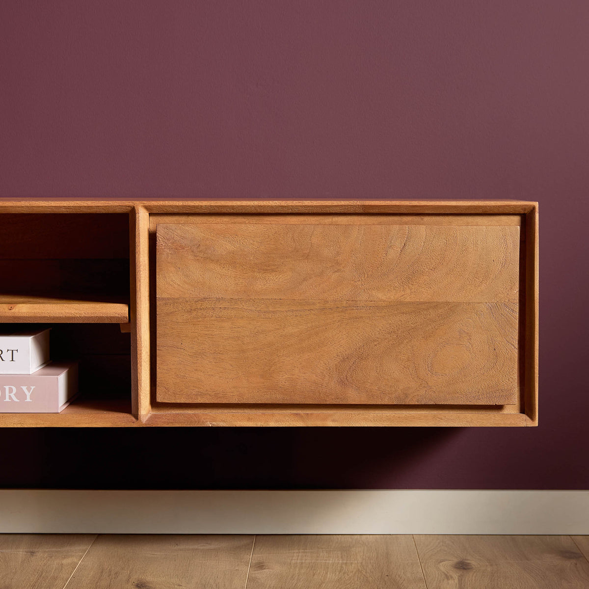 Zwevend TV-meubel Nivara - Naturel - 120 cm